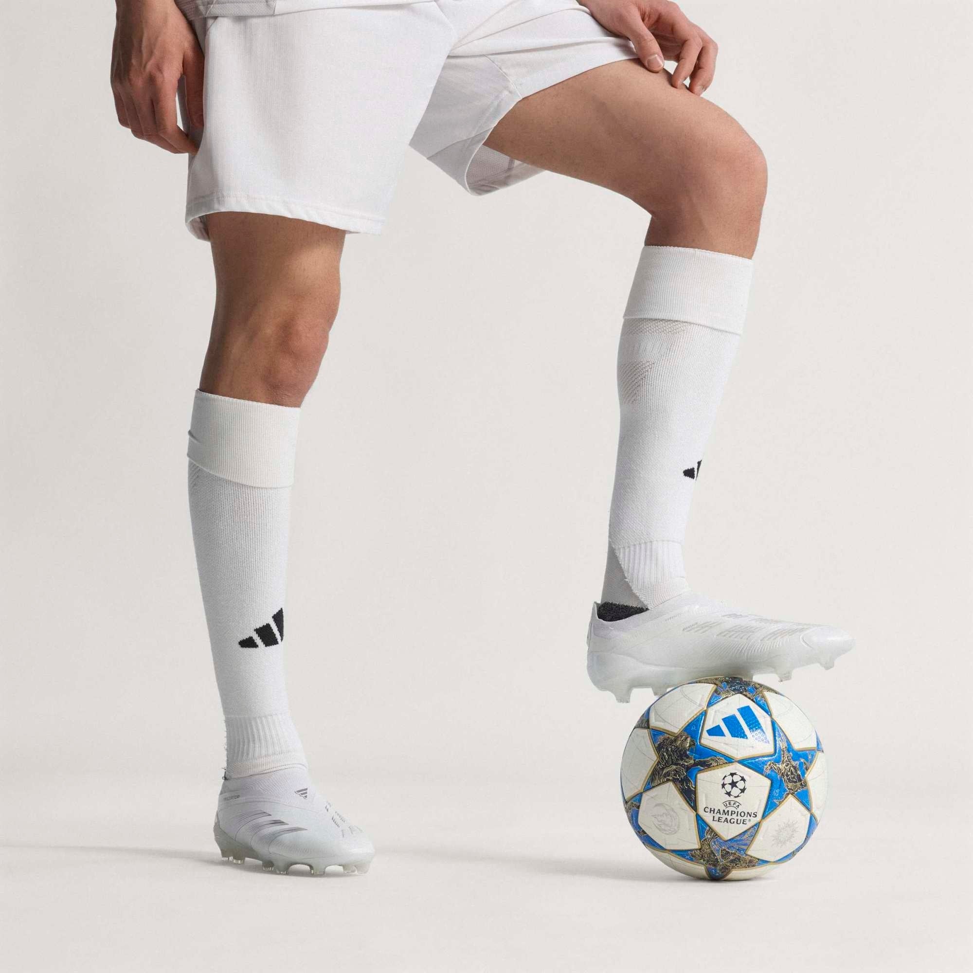 adidas UCL Pro 25/26 League Stage Soccer Ball - White / Dark Blue / Pantone / Gold Metallic