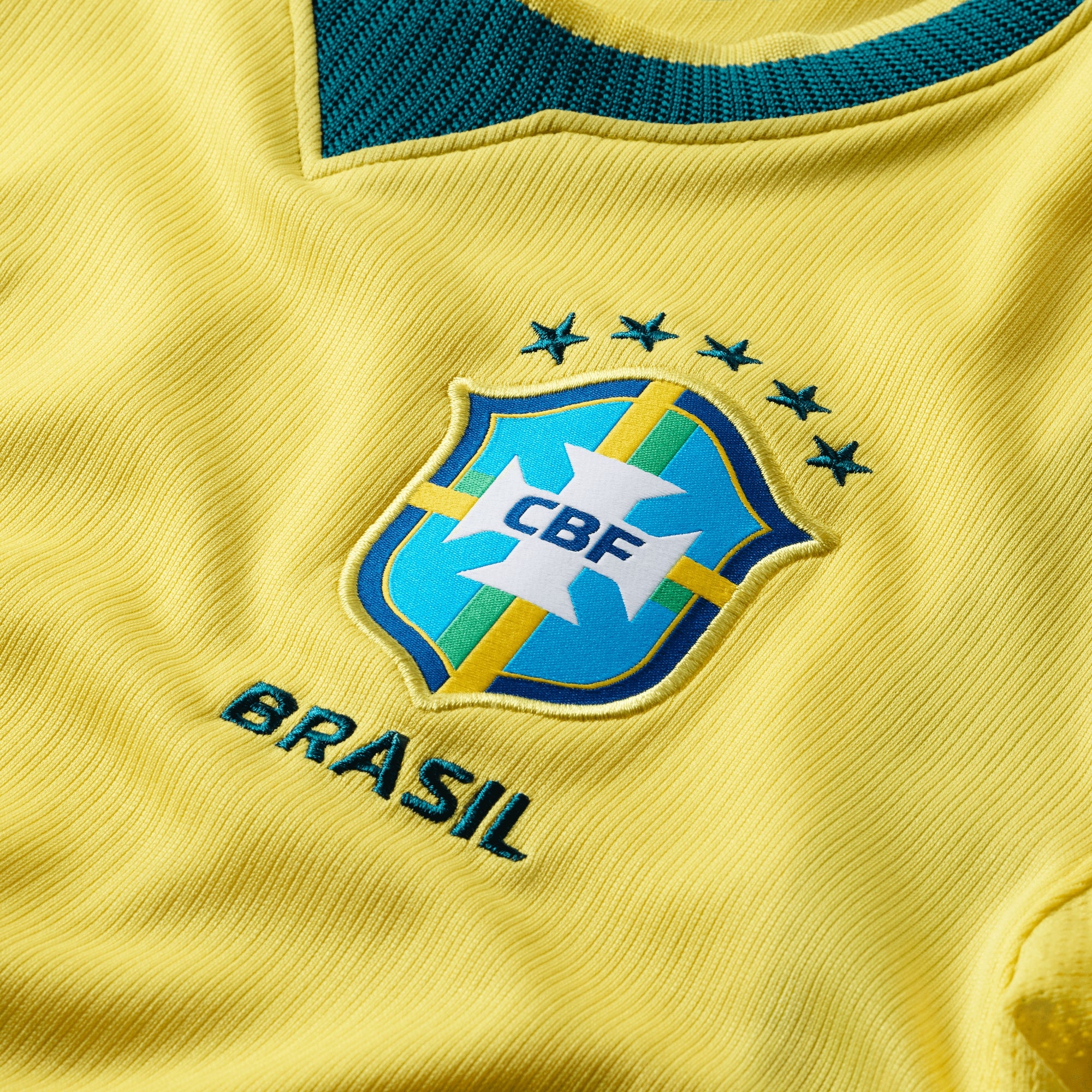 Nike Brazil 2026 Stadium Home Big Kids' Dri-FIT Soccer Replica Jersey - Canary/Light Menta/Geode Teal