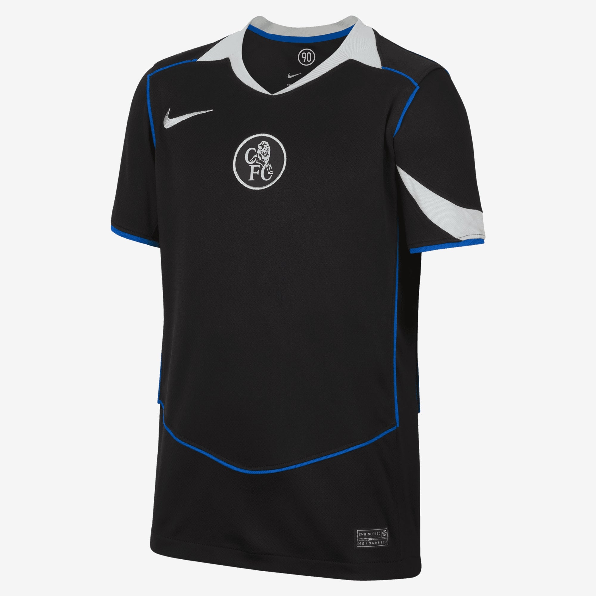 Nike Chelsea 2025/26 Stadium Third Big Kids' Dri-FIT Total 90 Soccer Replica Jersey - Black/Field Silver/Field Silver