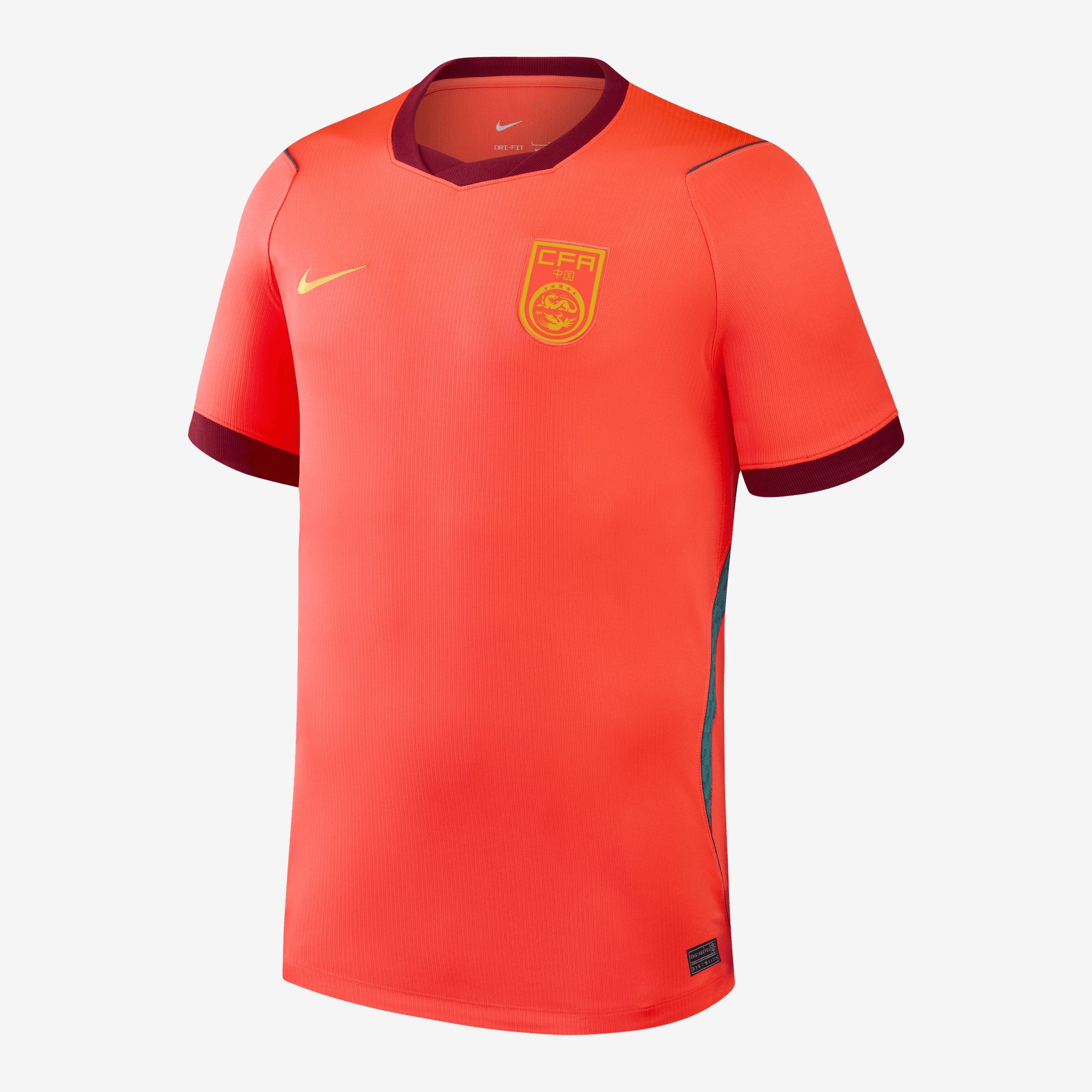 Nike China 2026 Stadium Home Men's Dri-FIT Soccer Replica Jersey - Bright Crimson/Team Red/Yellow Ochre