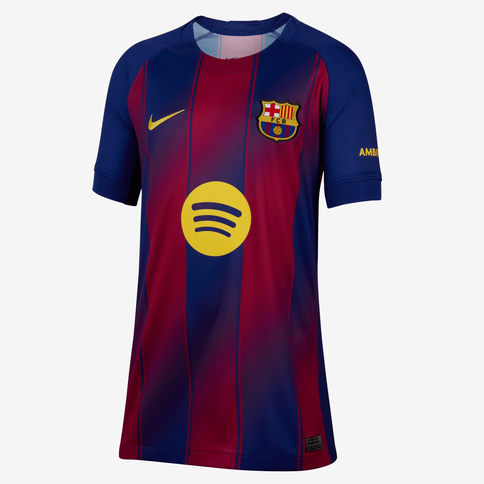 Nike FC Barcelona 2025/26 Stadium Home Big Kids' Dri-FIT Soccer Replica Jersey - Deep Royal Blue/Midwest Gold