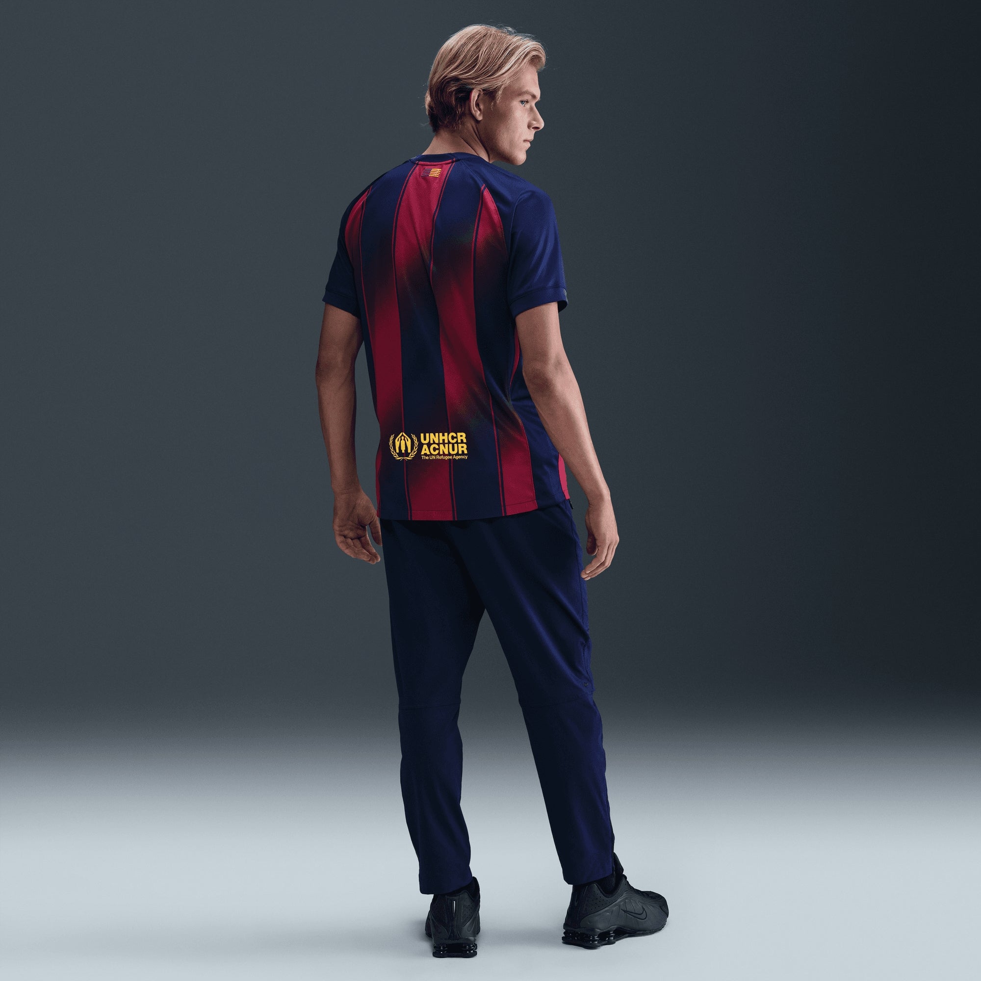 Nike FC Barcelona 2025/26 Stadium Home Men's Dri-FIT Soccer Replica Jersey - Deep Royal Blue/Midwest Gold