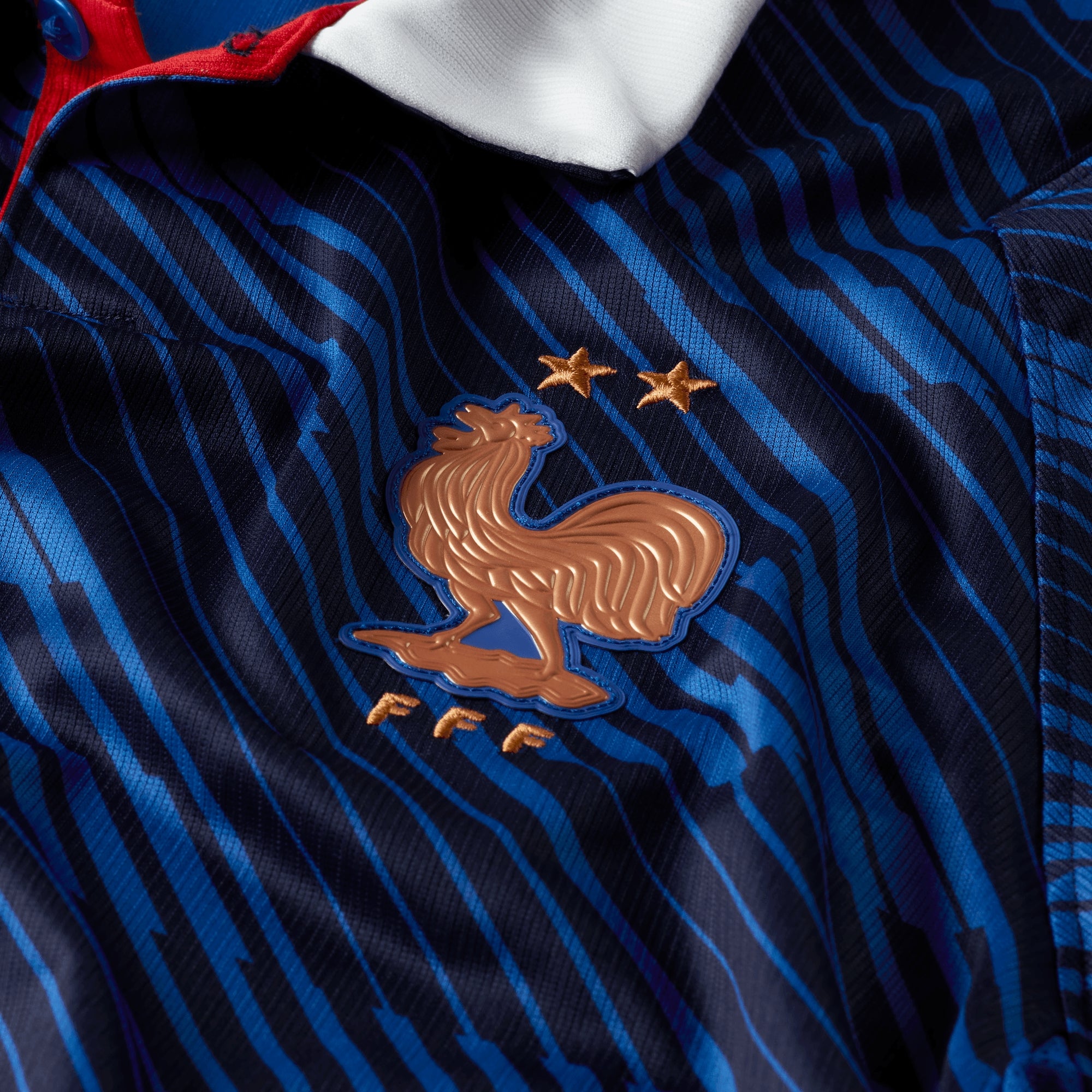Nike France 2026 Stadium Home Men's Dri-FIT Soccer Replica Jersey - Game Royal/Metallic Copper