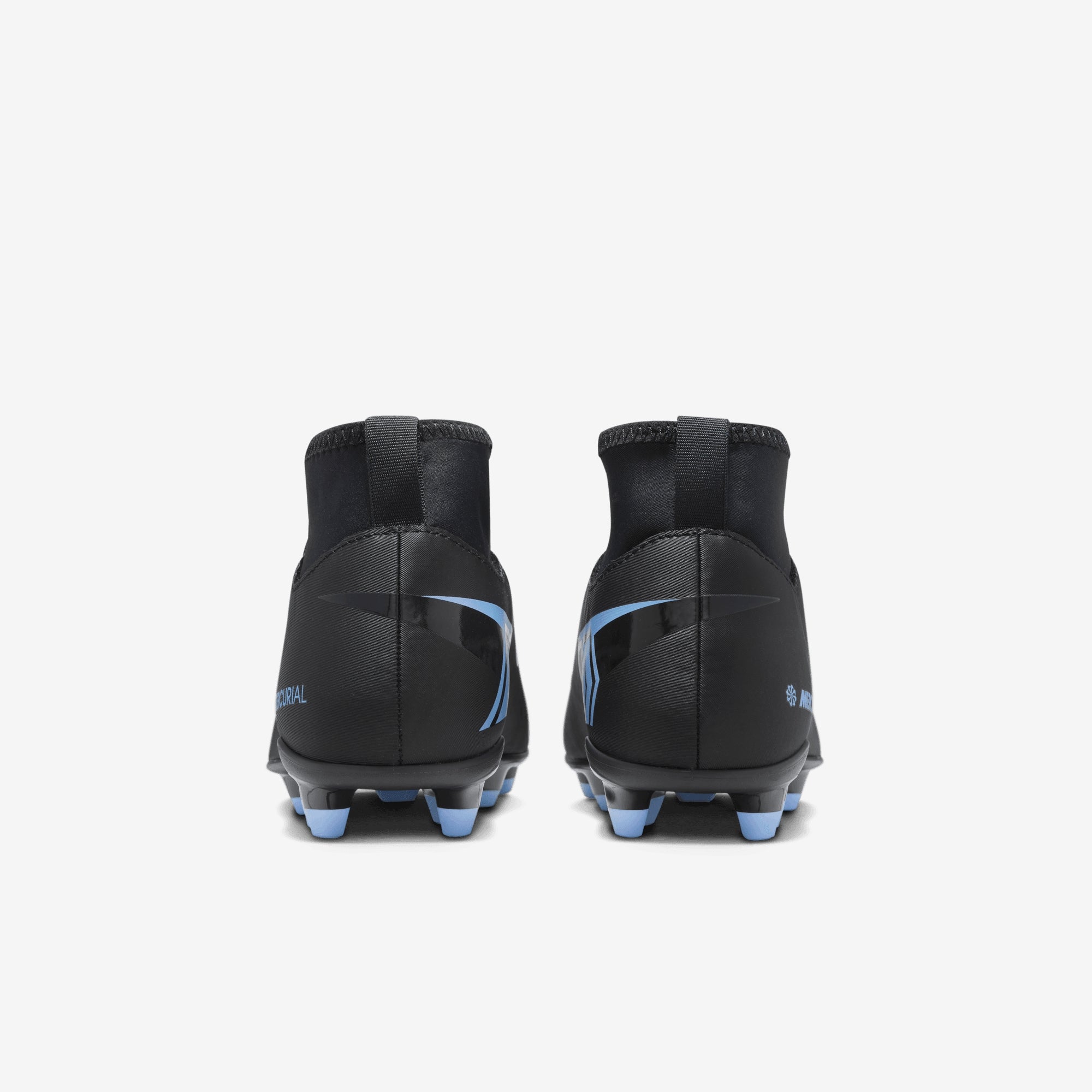 Nike Jr. Mercurial Superfly 10 Club Little/Big Kids' Multi-Ground High-Top Soccer Cleats - Black/Ice Blue