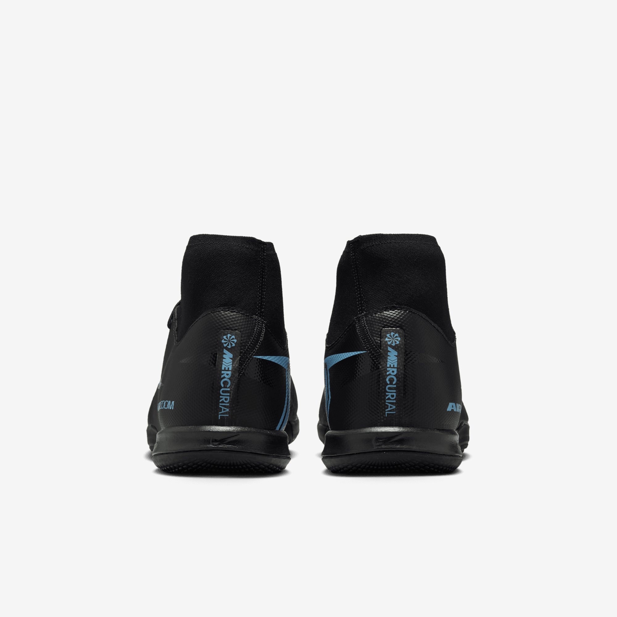 Nike Mercurial Superfly 10 Academy Indoor/Court High-Top Soccer Shoes - Black/Ice Blue