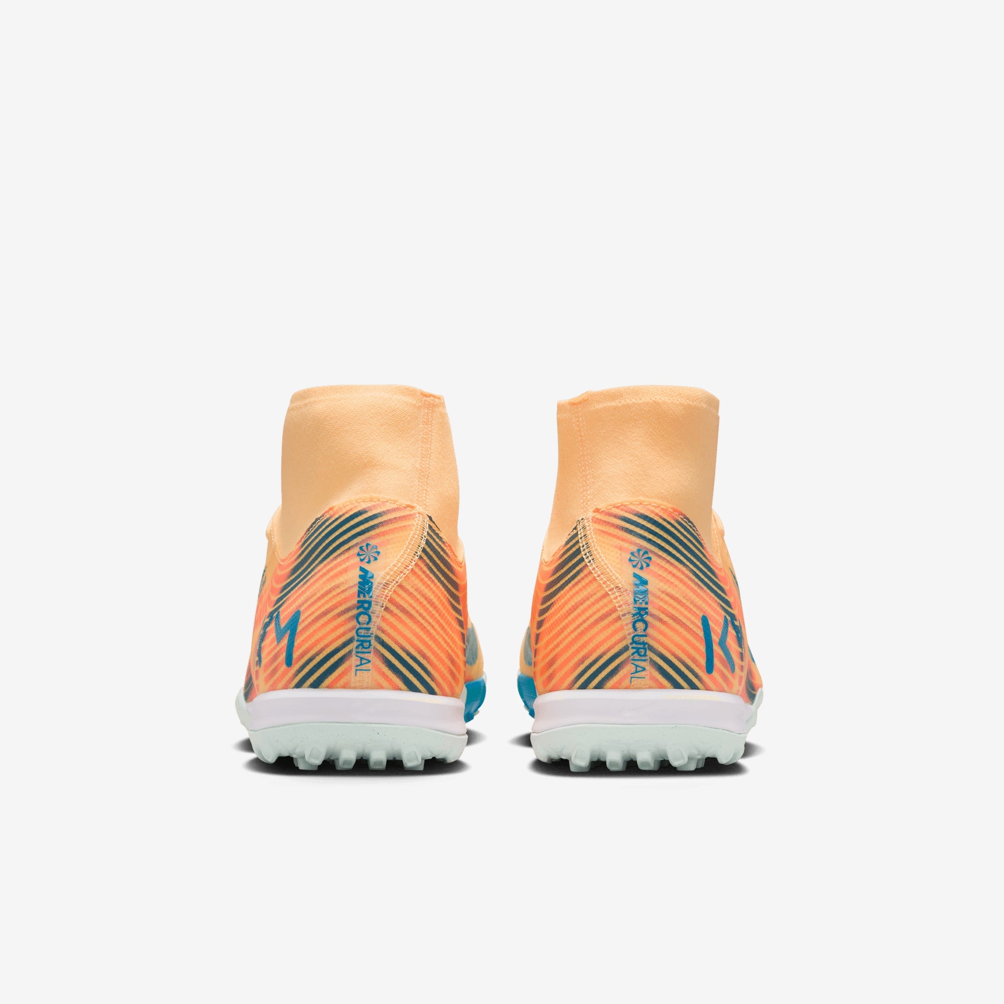 Nike Mercurial Superfly 10 Academy Kylian Mbappé Turf High-Top Soccer Shoes - Melon Tint/Neo Turq-Igloo