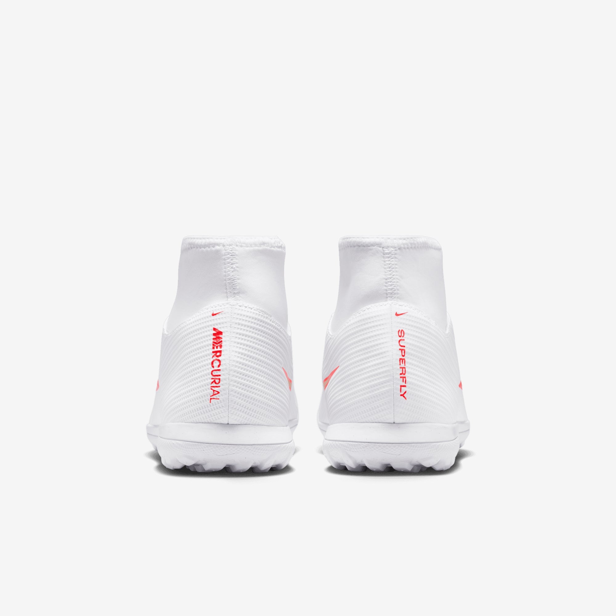Nike Mercurial Superfly 11 Club Turf High-Top Soccer Shoes - White/Blur-Bright Crimson