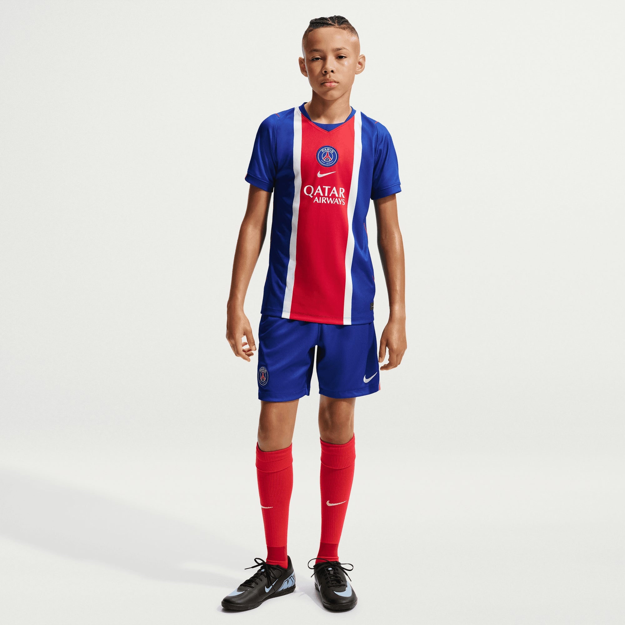 Nike Paris Saint-Germain 2026/27 Stadium Home Big Kids' Dri-FIT Soccer Repica Jersey - Old Royal/White/University Red/White