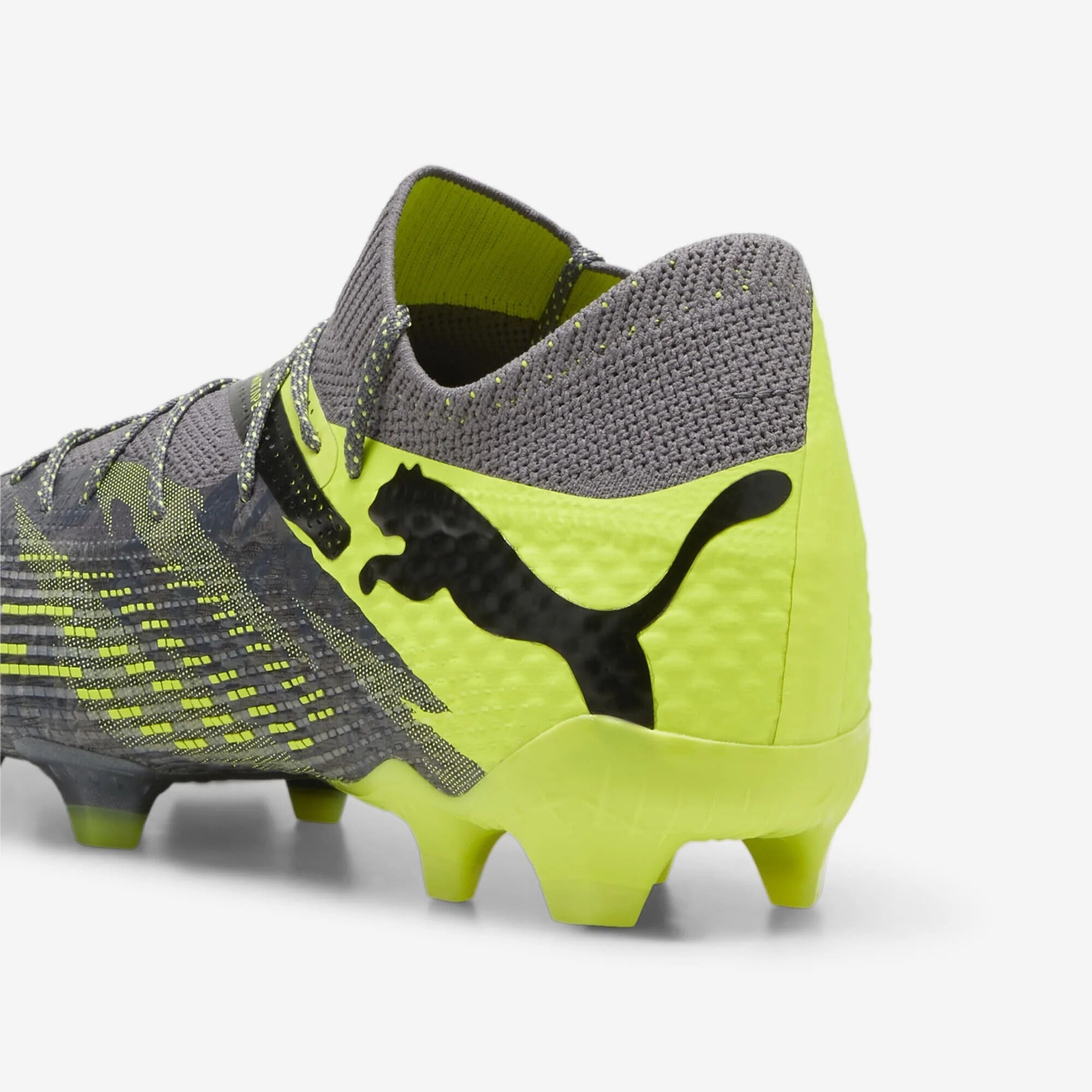 PUMA FUTURE 7 ULTIMATE Firm/Artificial-Ground Low-Top Soccer Cleats - Strong Grey-Cool Dark Grey-Electric Lime