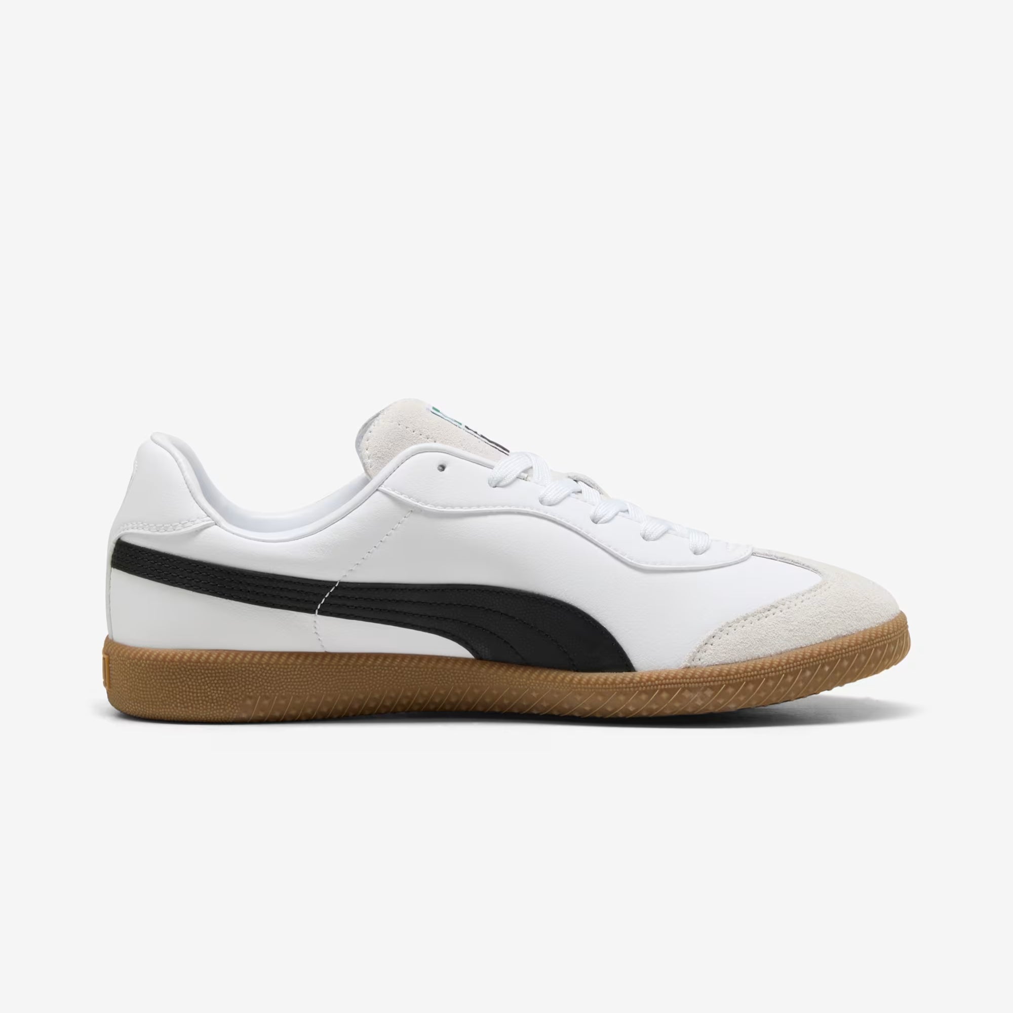 PUMA KING 21 Indoor/Court Low-Top Soccer Shoes - Puma White-Puma Black-Gum