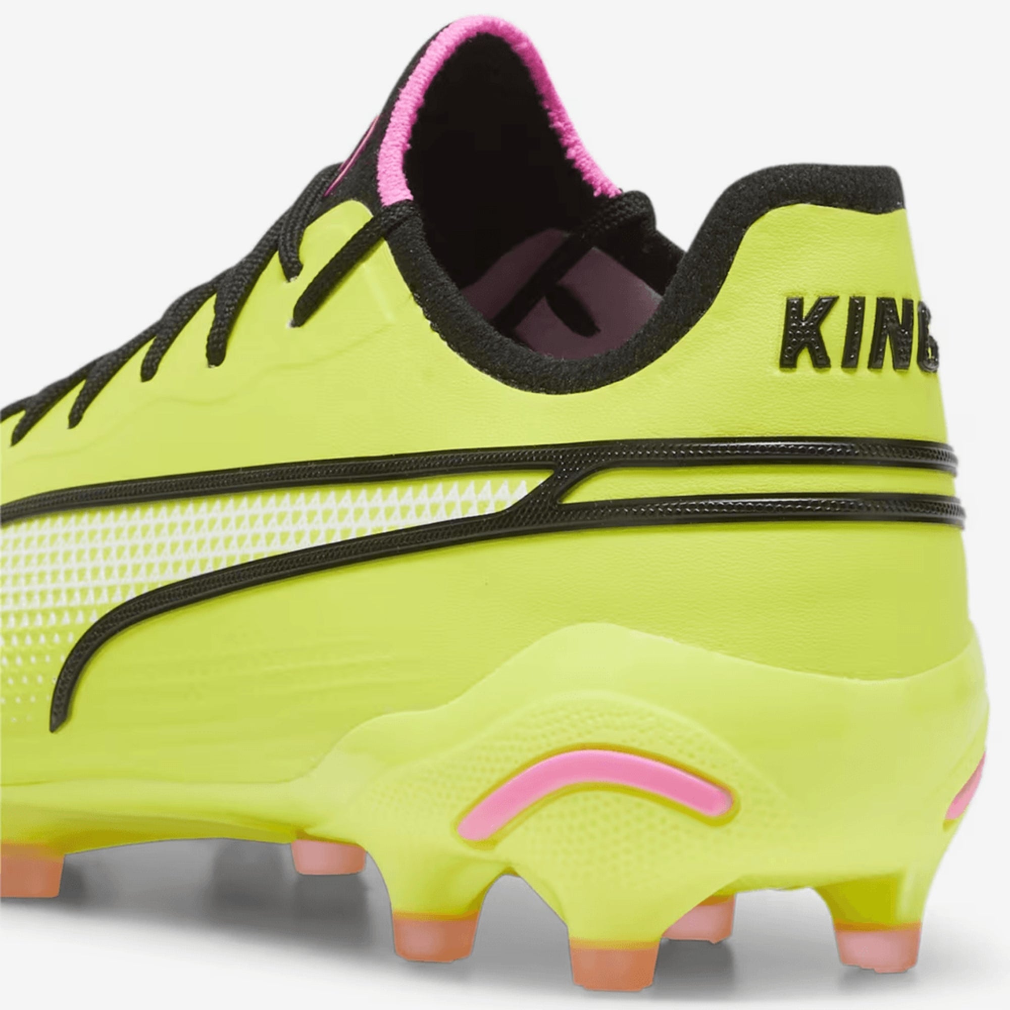 PUMA KING ULTIMATE Firm/Artificial-Ground Low-Top Soccer Cleats - Electric Lime-PUMA Black-Poison Pink