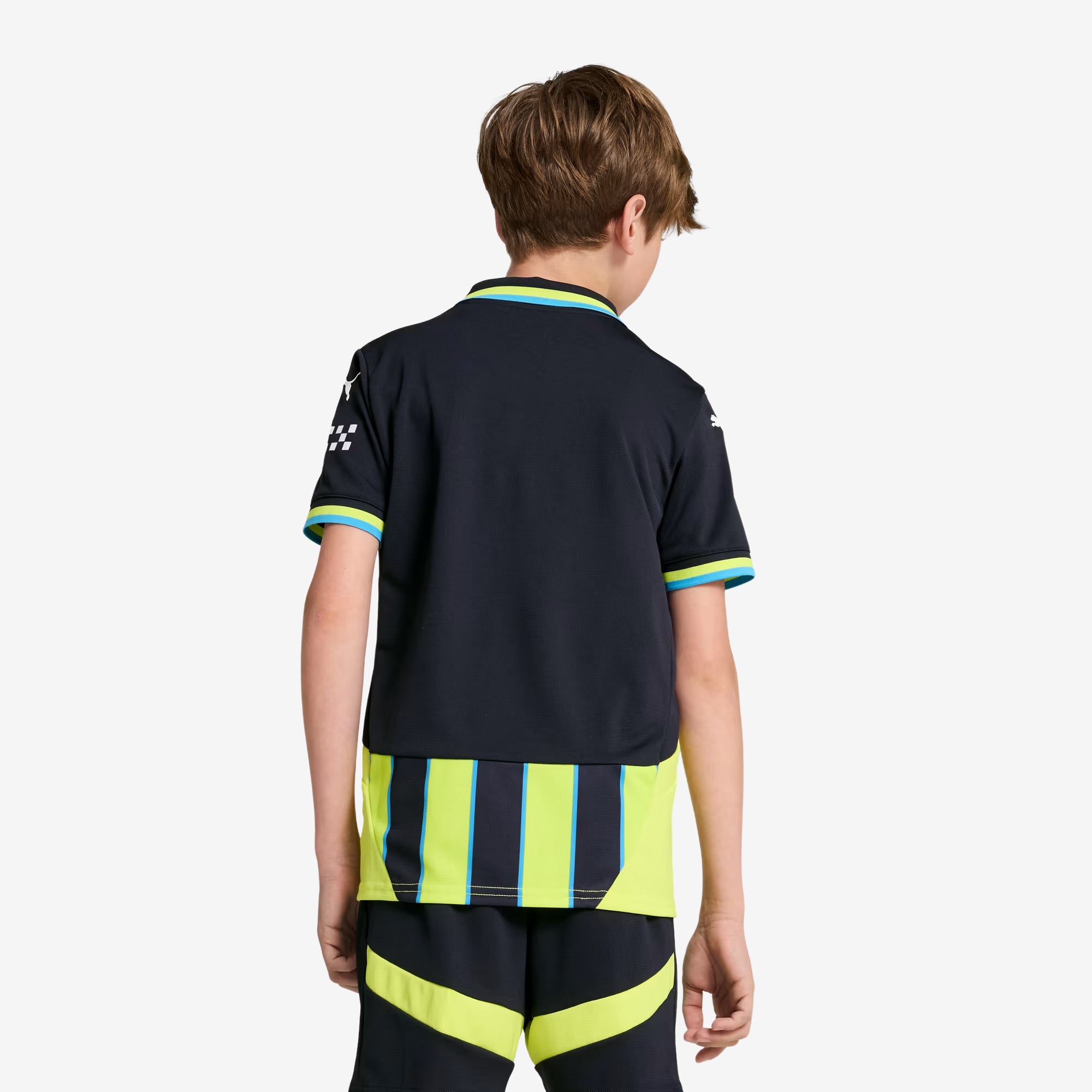 PUMA Manchester City 2024/25 Stadium Away Big Kids' dryCELL Soccer Replica Jersey - New Navy-Yellow Glow