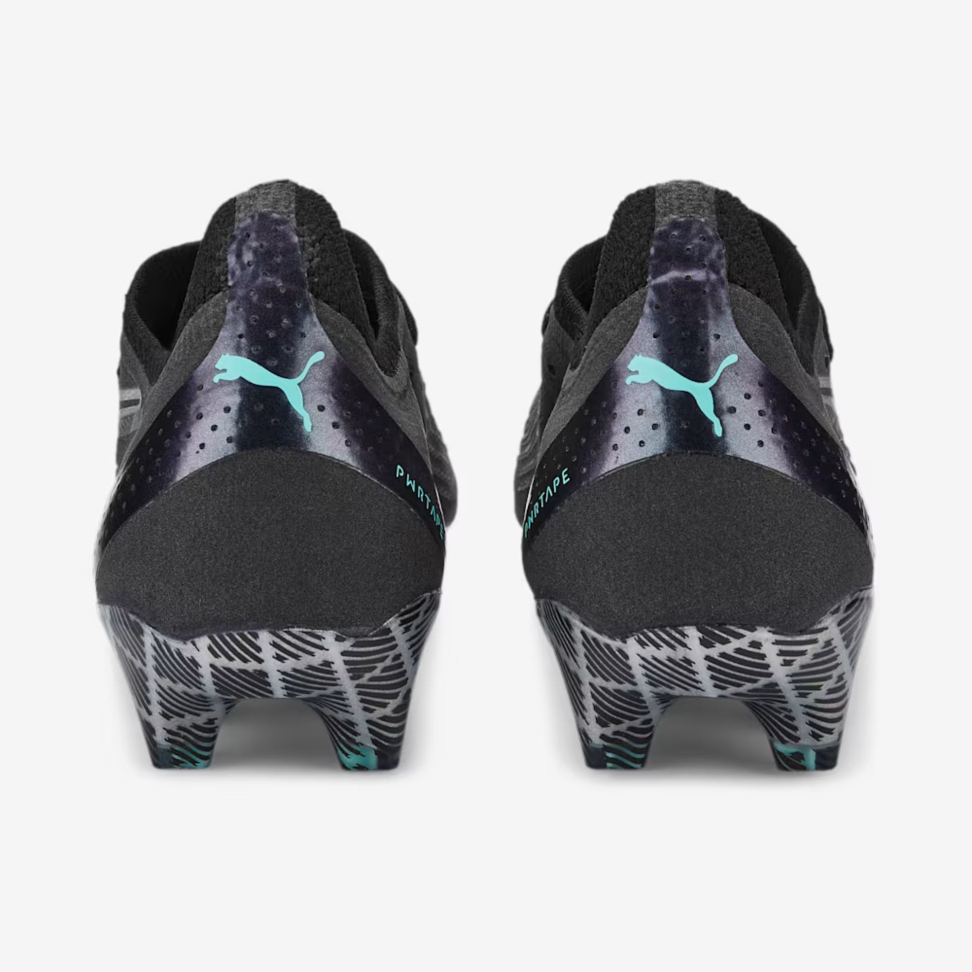 PUMA ULTRA ULTIMATE Firm/Artificial-Ground Low-Top Soccer Cleats - PUMA Black-PUMA White-Elektro Aqua