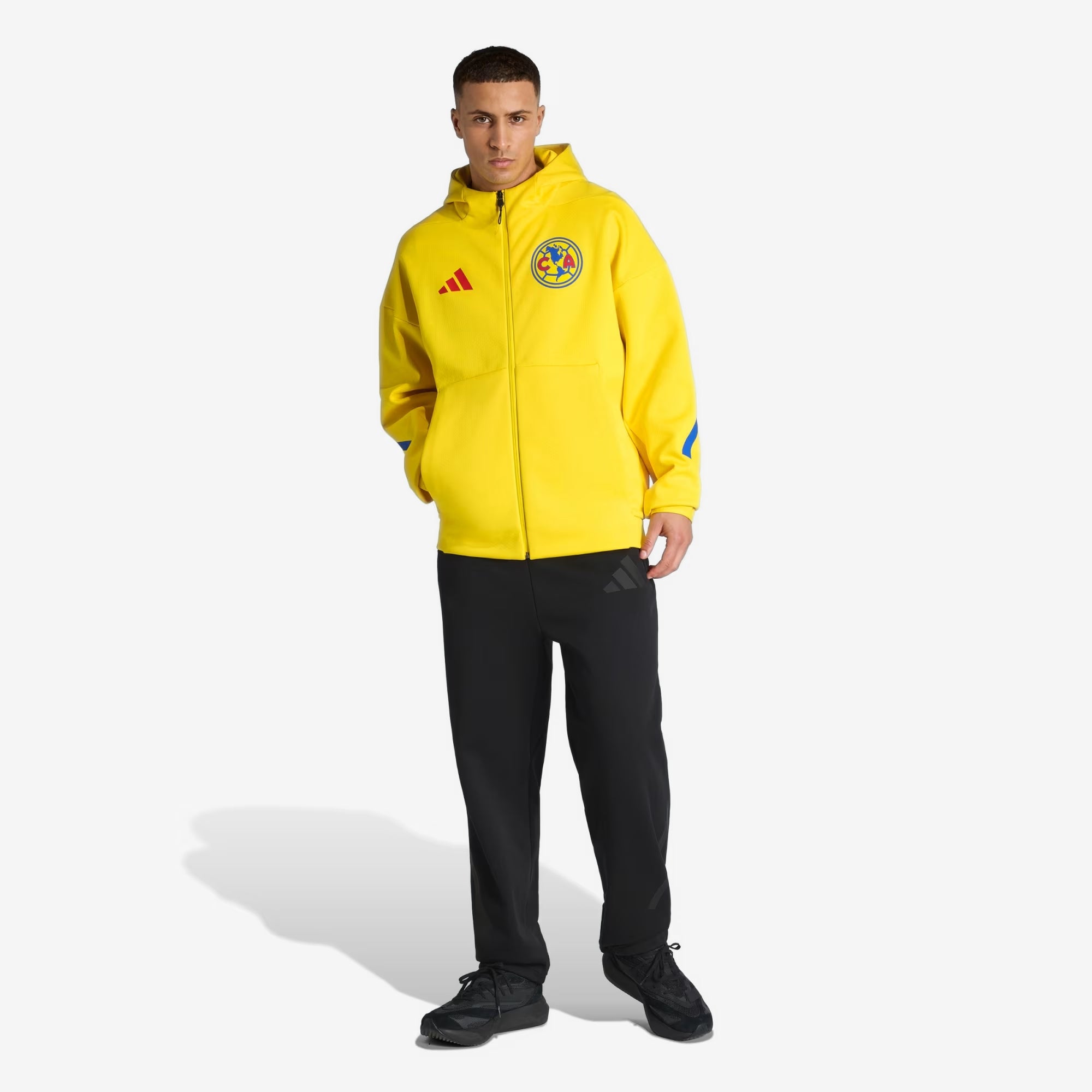 adidas Club America Z.N.E. Anthem Men's Soccer Full-Zip Hooded Jacket - Yellow