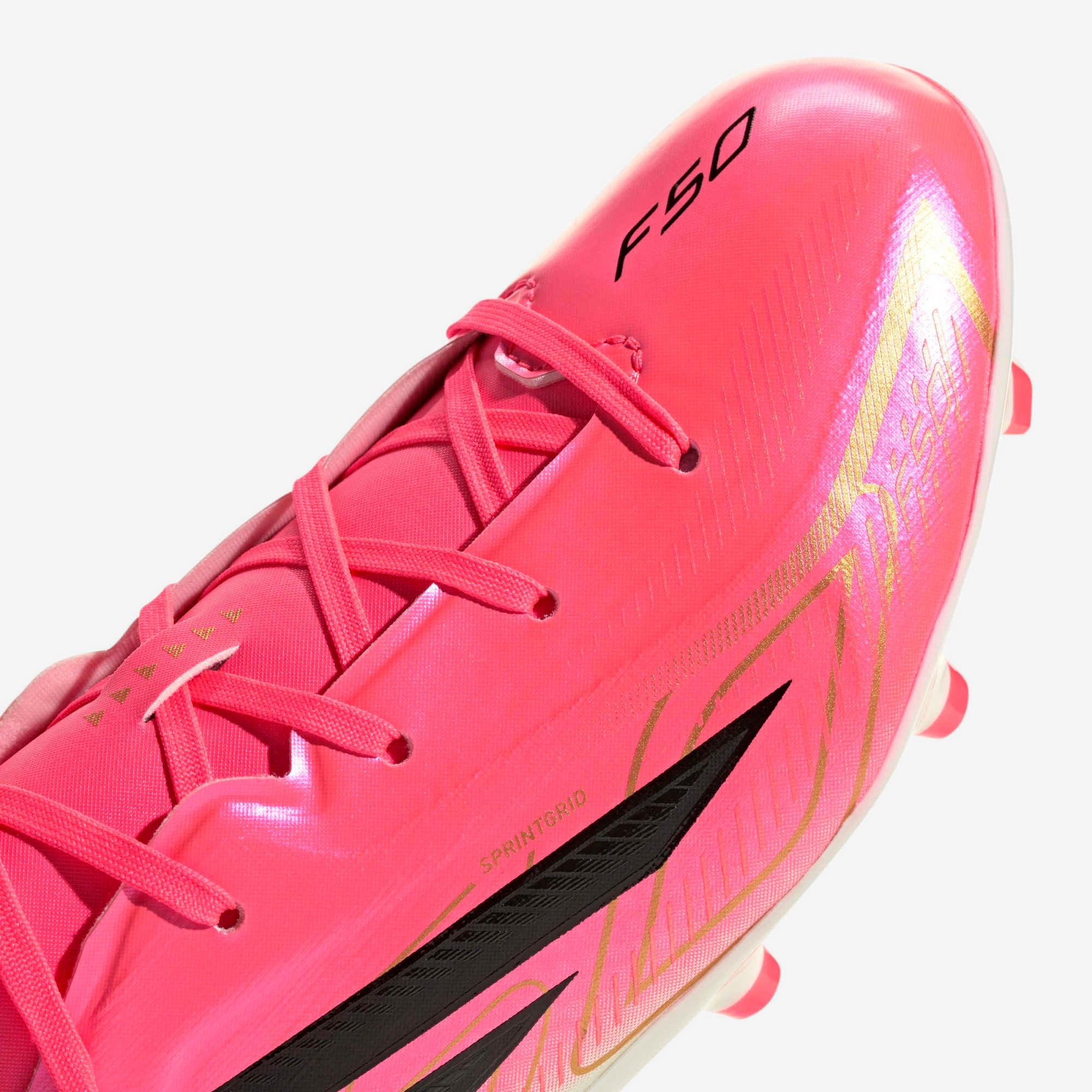 adidas F50 Hyperfast League Big Kids' Firm-Ground Low-Top Soccer Cleats - Solar Turbo / Core Black / Gold Met.