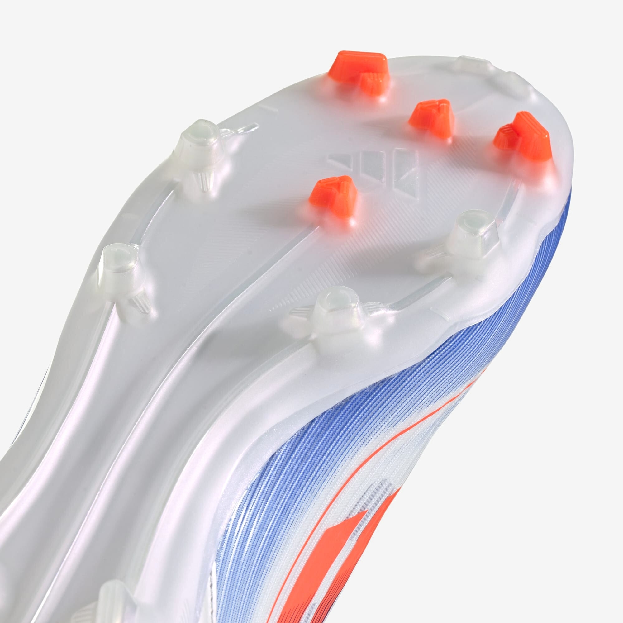 adidas F50 League Firm/Multi-Ground Soccer Cleats - Cloud White / Solar Red / Lucid Blue