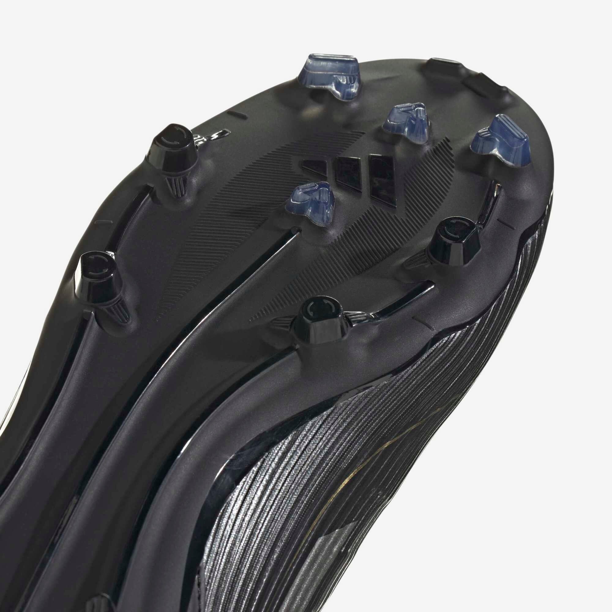 adidas F50 League Firm/Multi-Ground Low-Top Soccer Cleats - Core Black / Iron Metallic / Gold Metallic