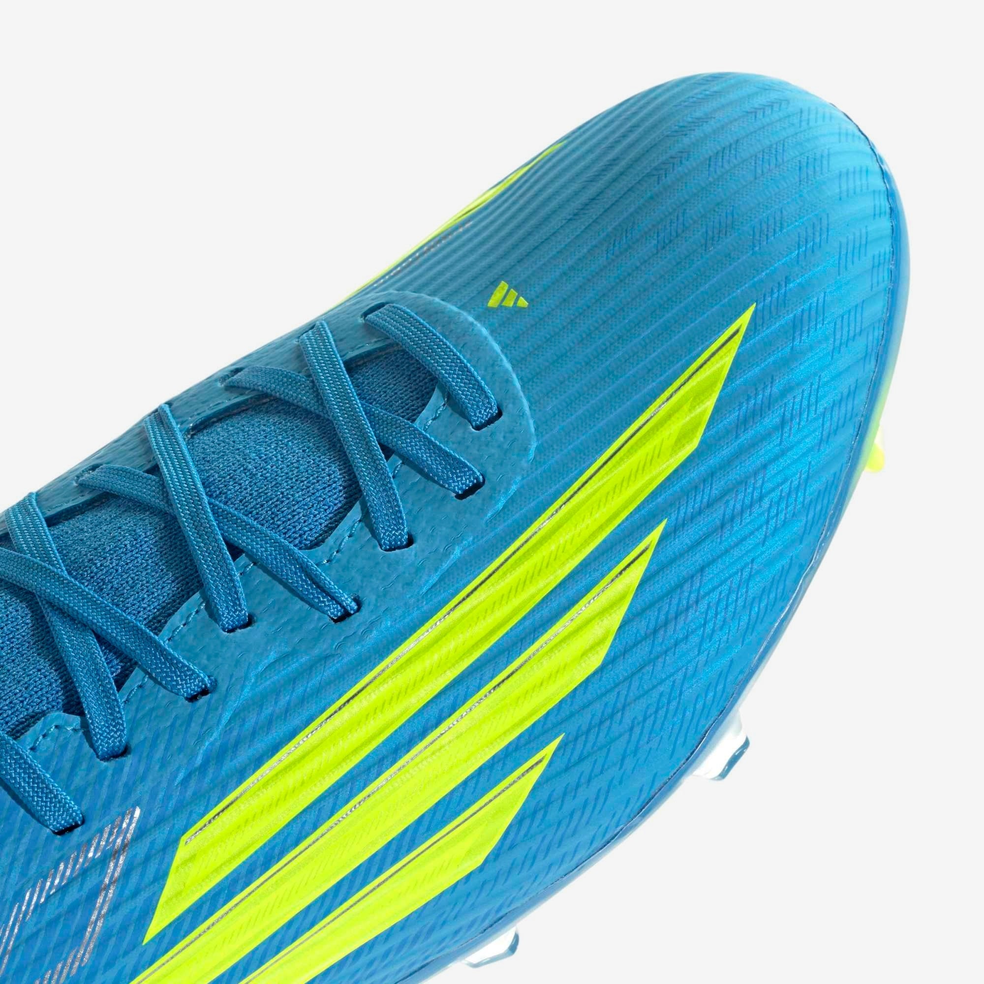 adidas F50 League Mid Cut Firm/Multi-Ground Soccer Cleats - Lucid Ray Blue / Team Solar Yellow 2 / Lucid Aquamarine