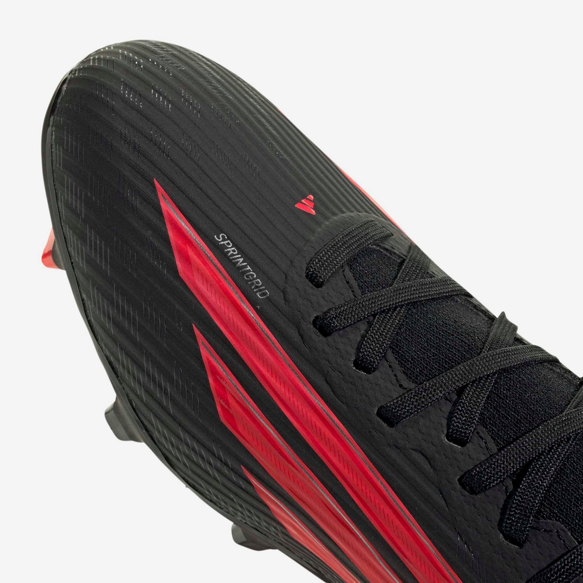 adidas F50 League Mid Cut Firm/Multi-Ground Soccer Cleats - Core Black / Lucid Red / Core Black