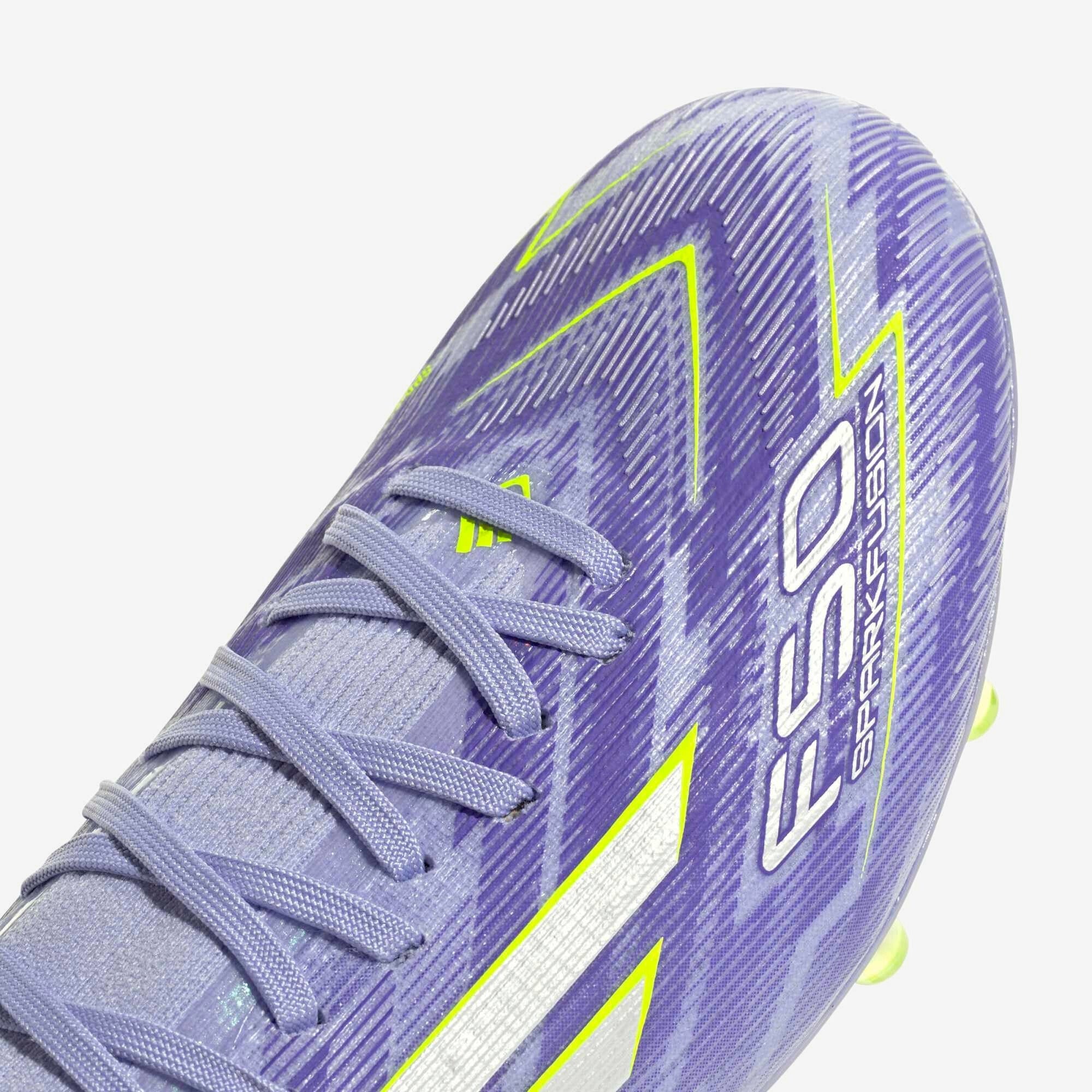 adidas F50 Sparkfusion Pro (Women's) Firm Ground/Artificial Grass High-Top Soccer Cleats - Violet Tone / Lucid Lemon / Purple Rush