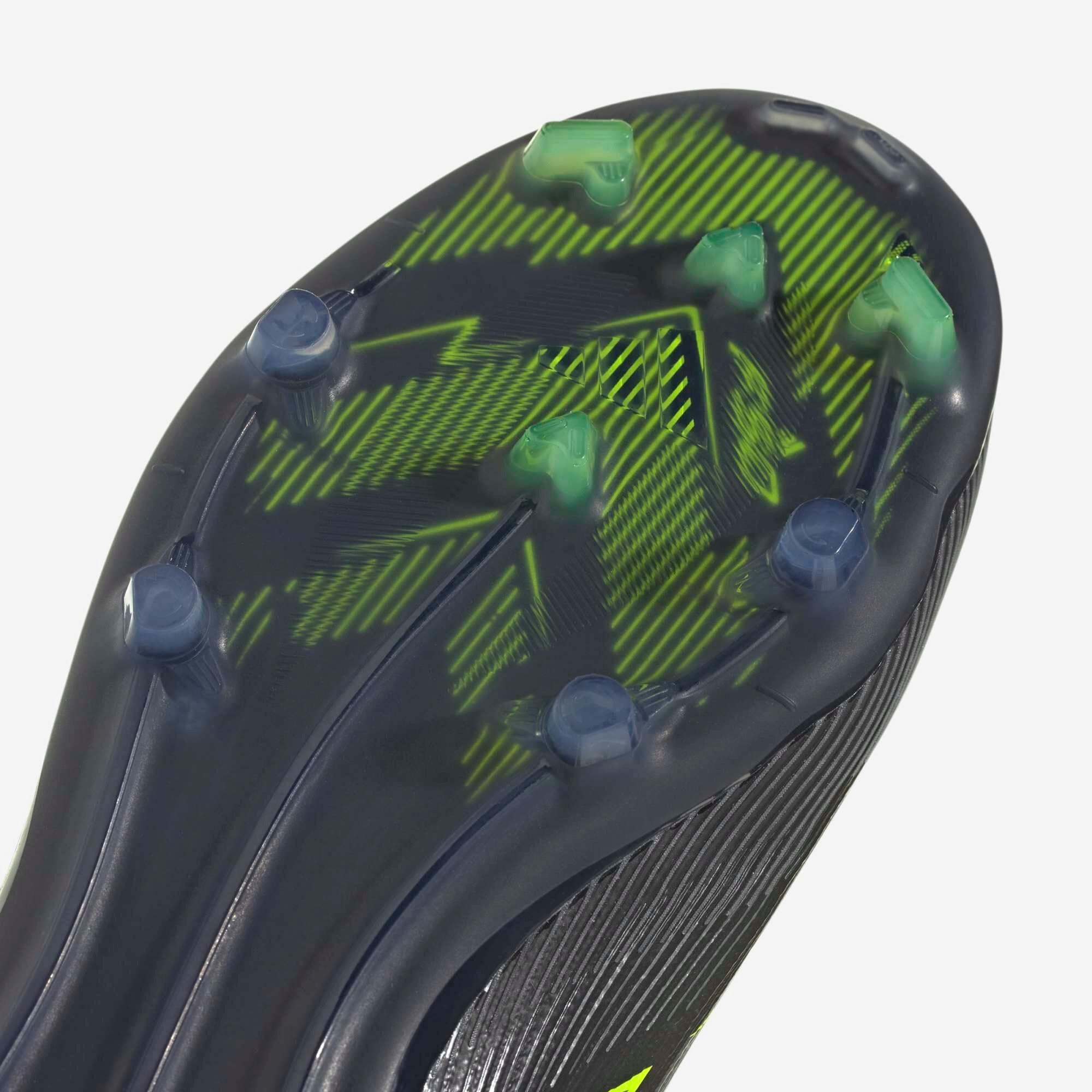 adidas Jr. F50 Elite Big Kids' Firm-Ground Low-Top Soccer Cleats - Core Black / Iron Metallic / Lucid Lemon