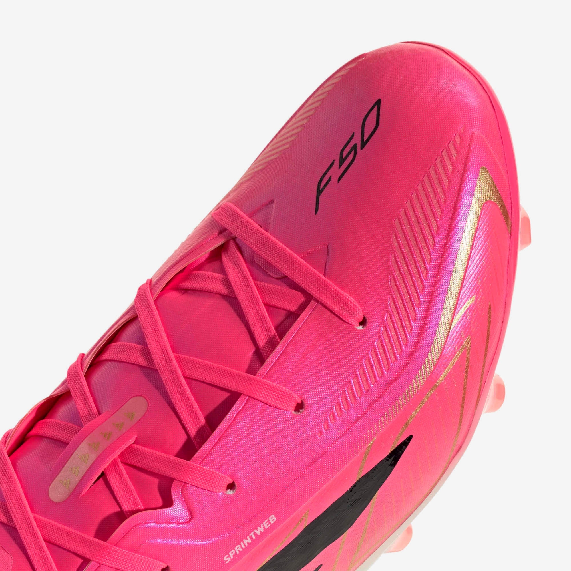 adidas Jr. F50 Hyperfast Elite Big Kids' Firm-Ground Low-Top Soccer Cleats - Solar Turbo / Core Black / Gold Met.