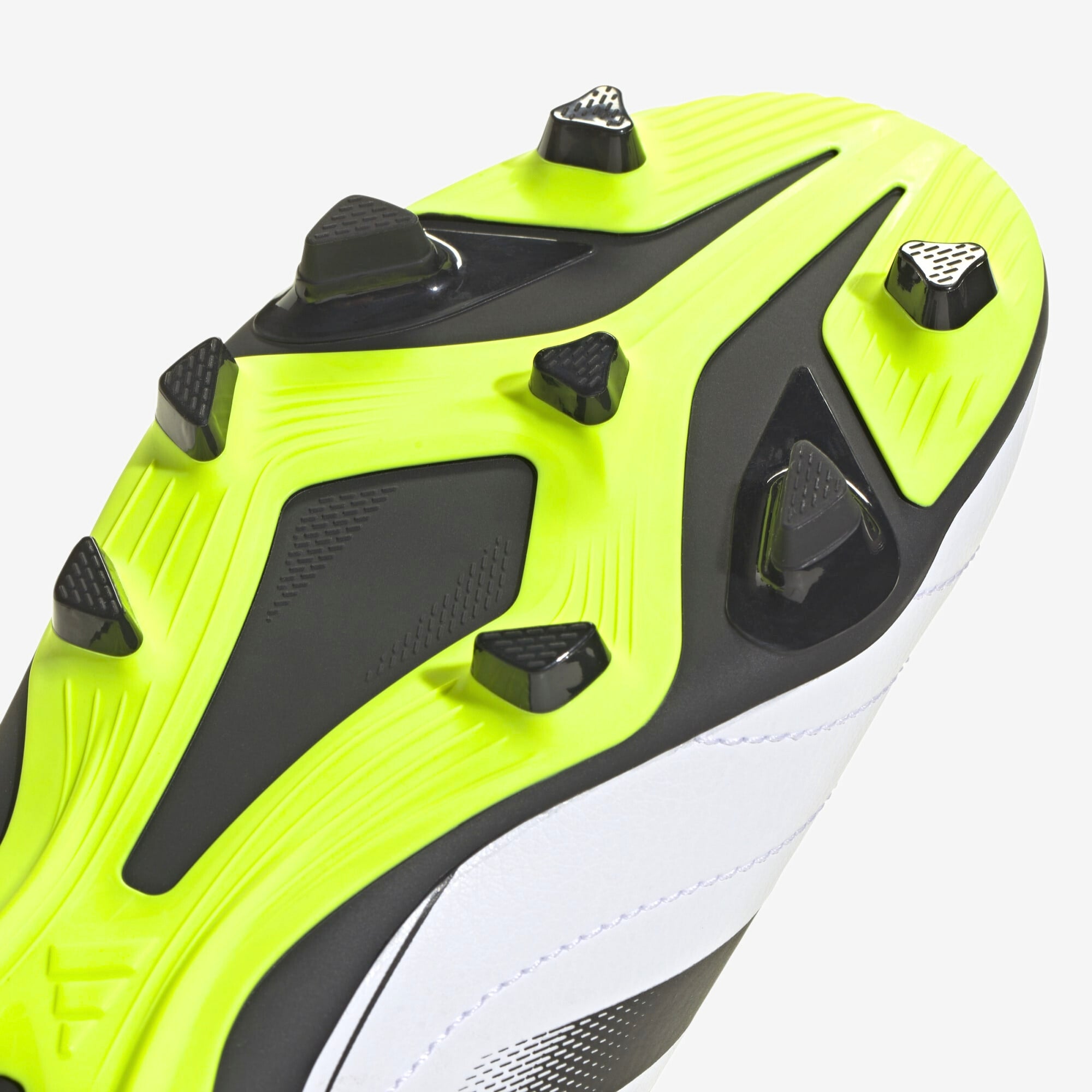 adidas Jr. Goletto IX Laceless Little/Big Kids' FG/MG Low-Top Soccer Cleats - Cloud White / Core Black / Lucid Lemon