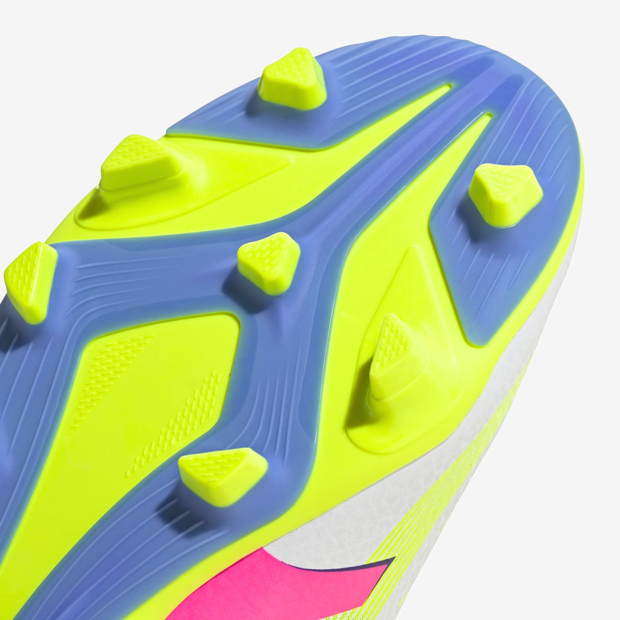 adidas Jr. Predator Club Little/Big Kids' FG/MG Low-Top Soccer Cleats - Cloud White / Lucid Pink / Lucid Lemon
