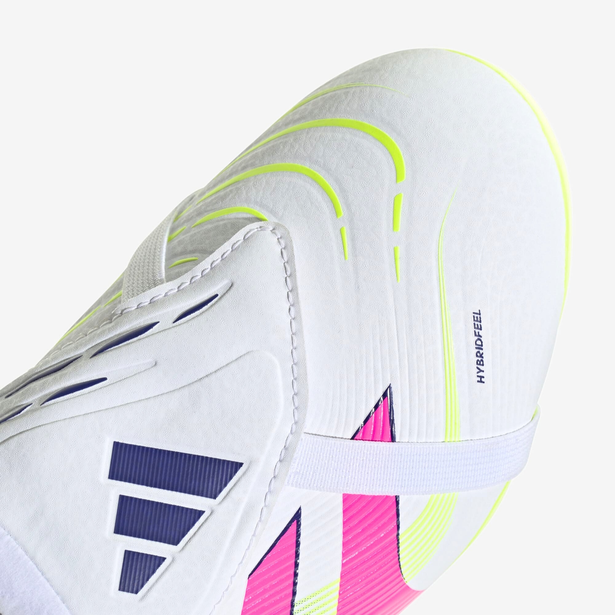 adidas Jr. Predator League Fold-Over Tongue Little/Big Kids' FG Low-Top Soccer Cleats - Cloud White / Lucid Pink / Lucid Lemon