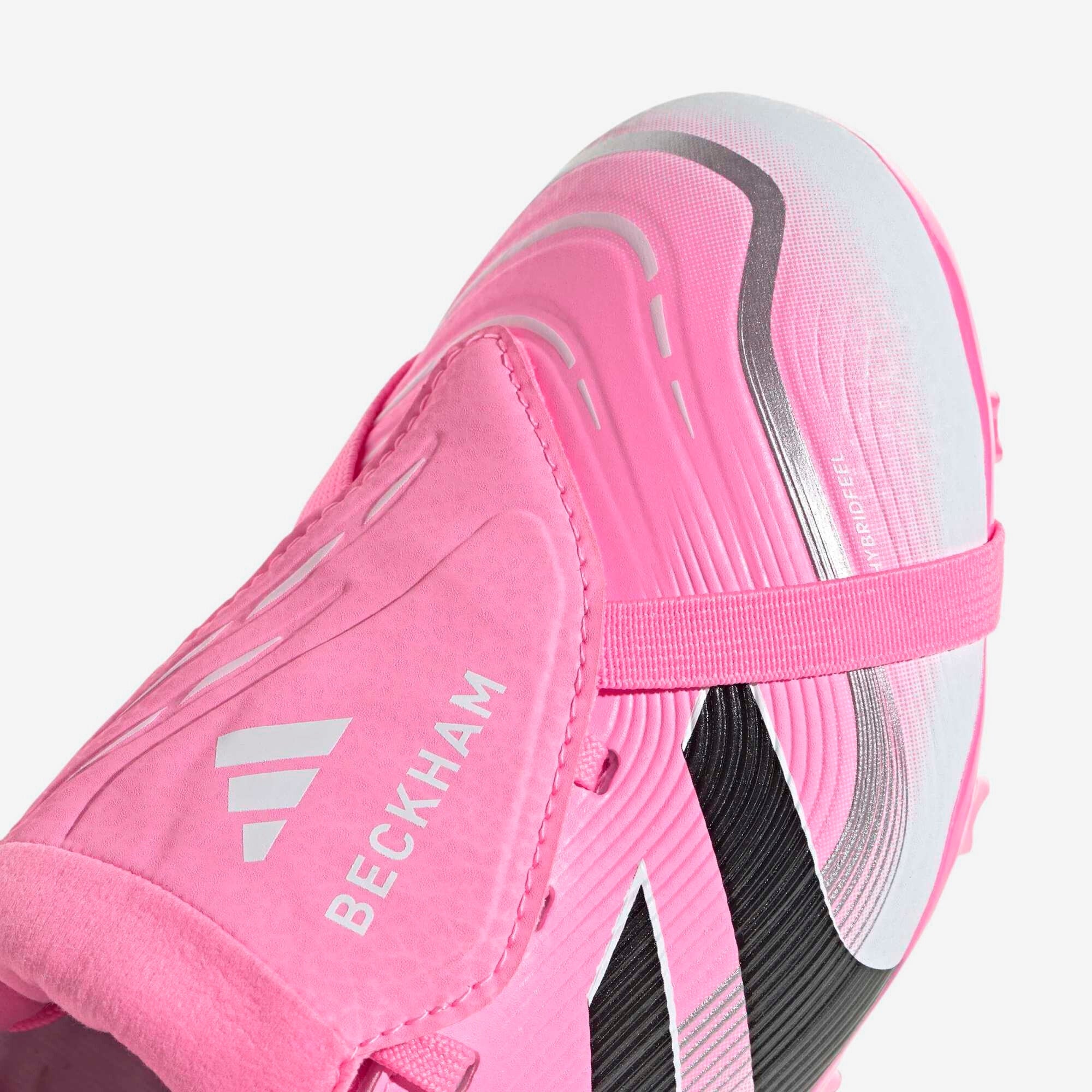 adidas Jr. Predator League Fold-Over Tongue Big Kids' Firm/Multi-Ground Low-Top Soccer Cleats - Beam Pink / Core Black / Cloud White