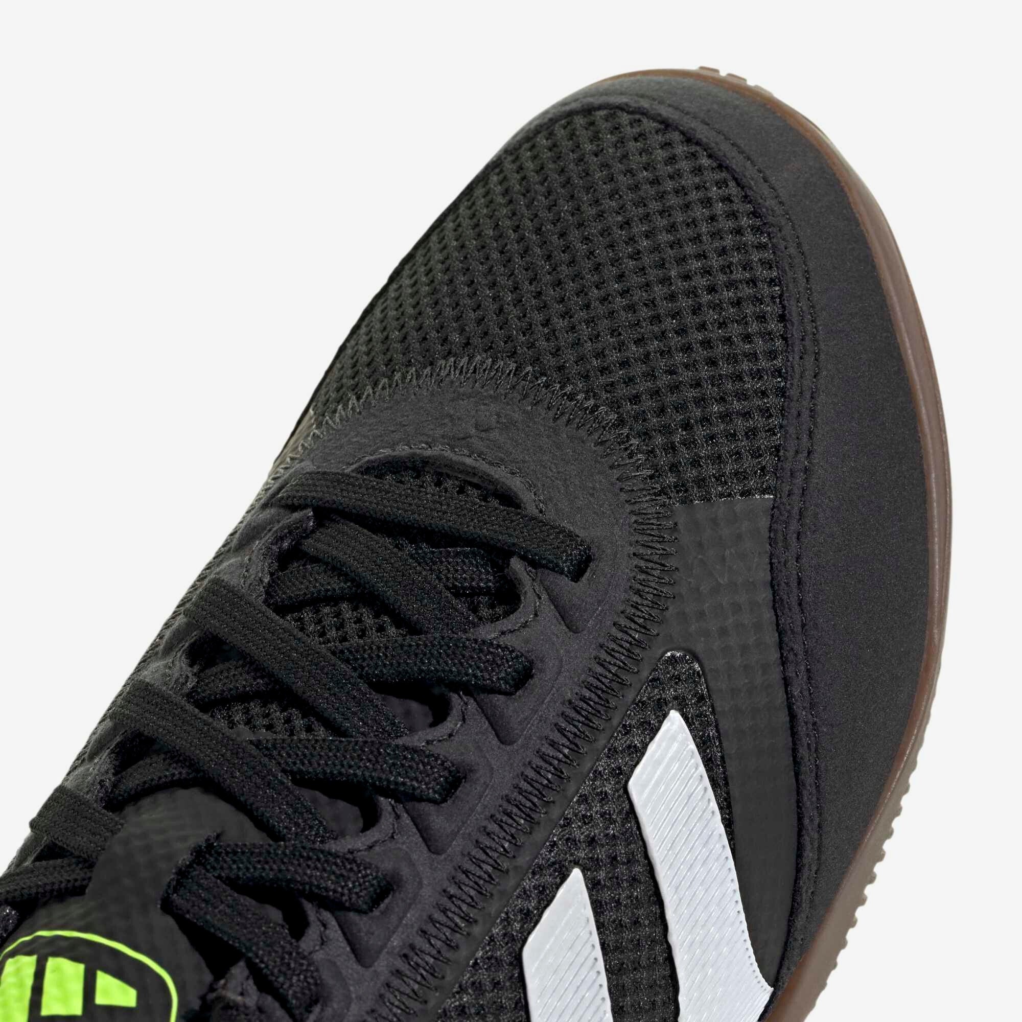 adidas Jr. Predator League Big Kids' Indoor/Court Low-Top Soccer Shoes - Core Black / Cloud White / Lucid Lemon