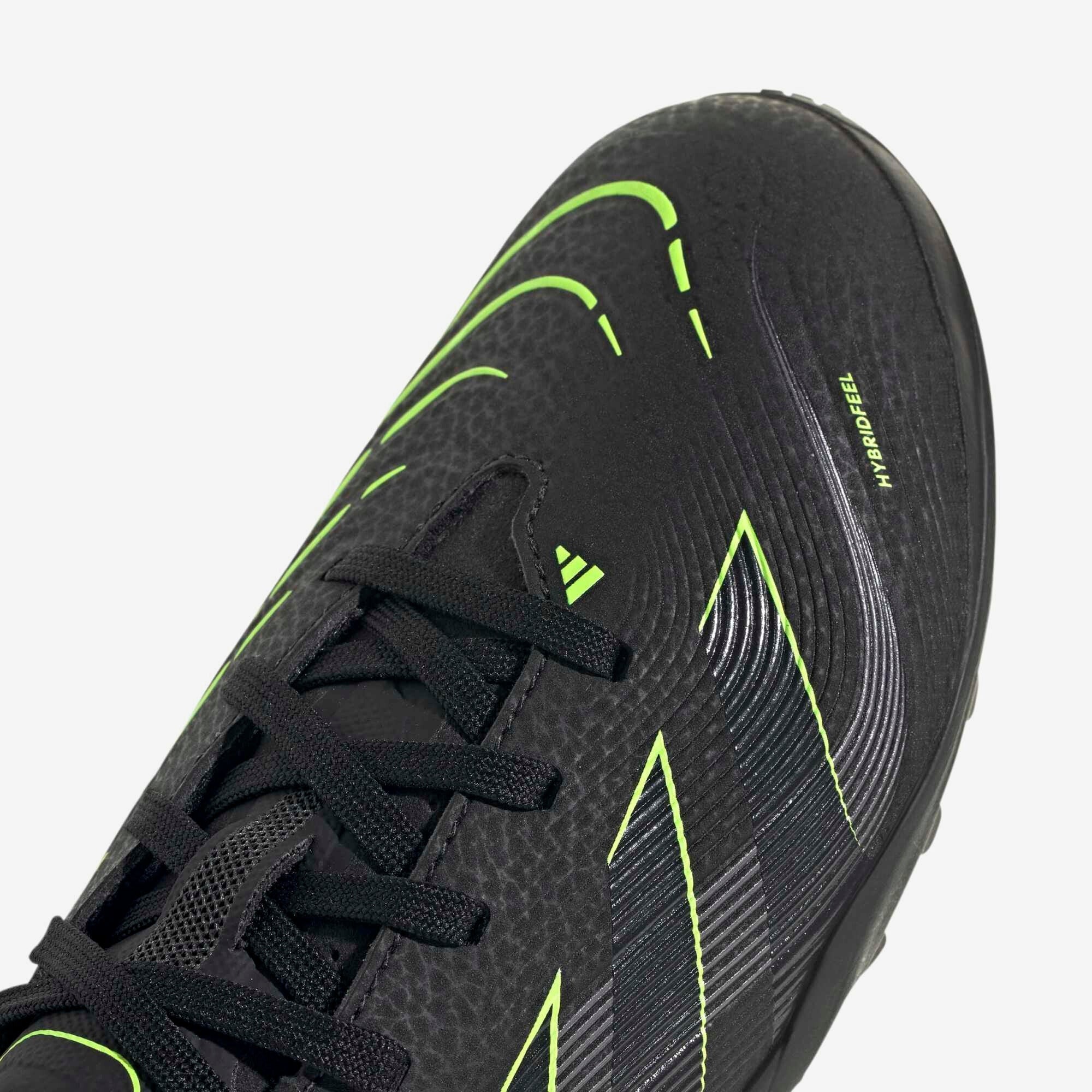 adidas Jr. Predator League Kids' Turf Low-Top Soccer Shoes - Core Black / Carbon / Lucid Lemon