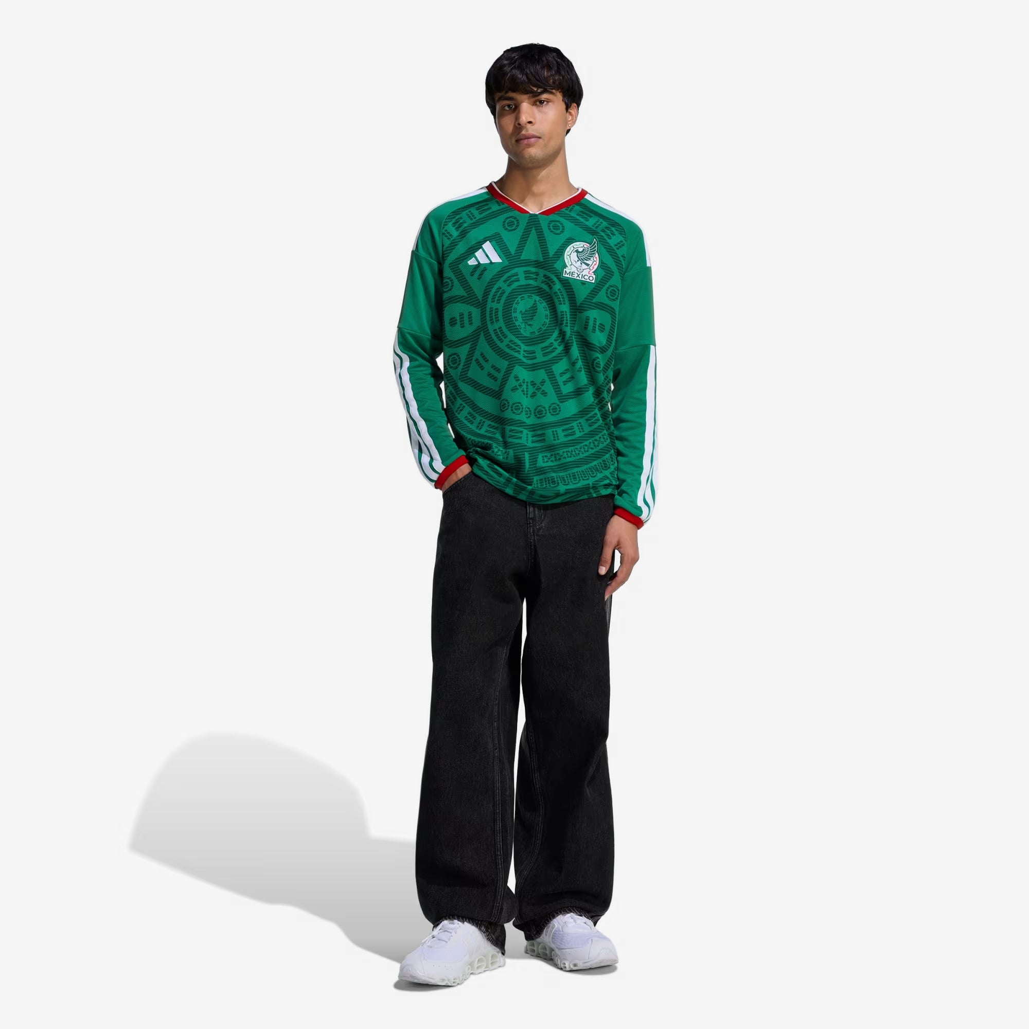 adidas Mexico 2026 Stadium Home Men's Soccer Replica Long-Sleeve Jersey - Bold Green