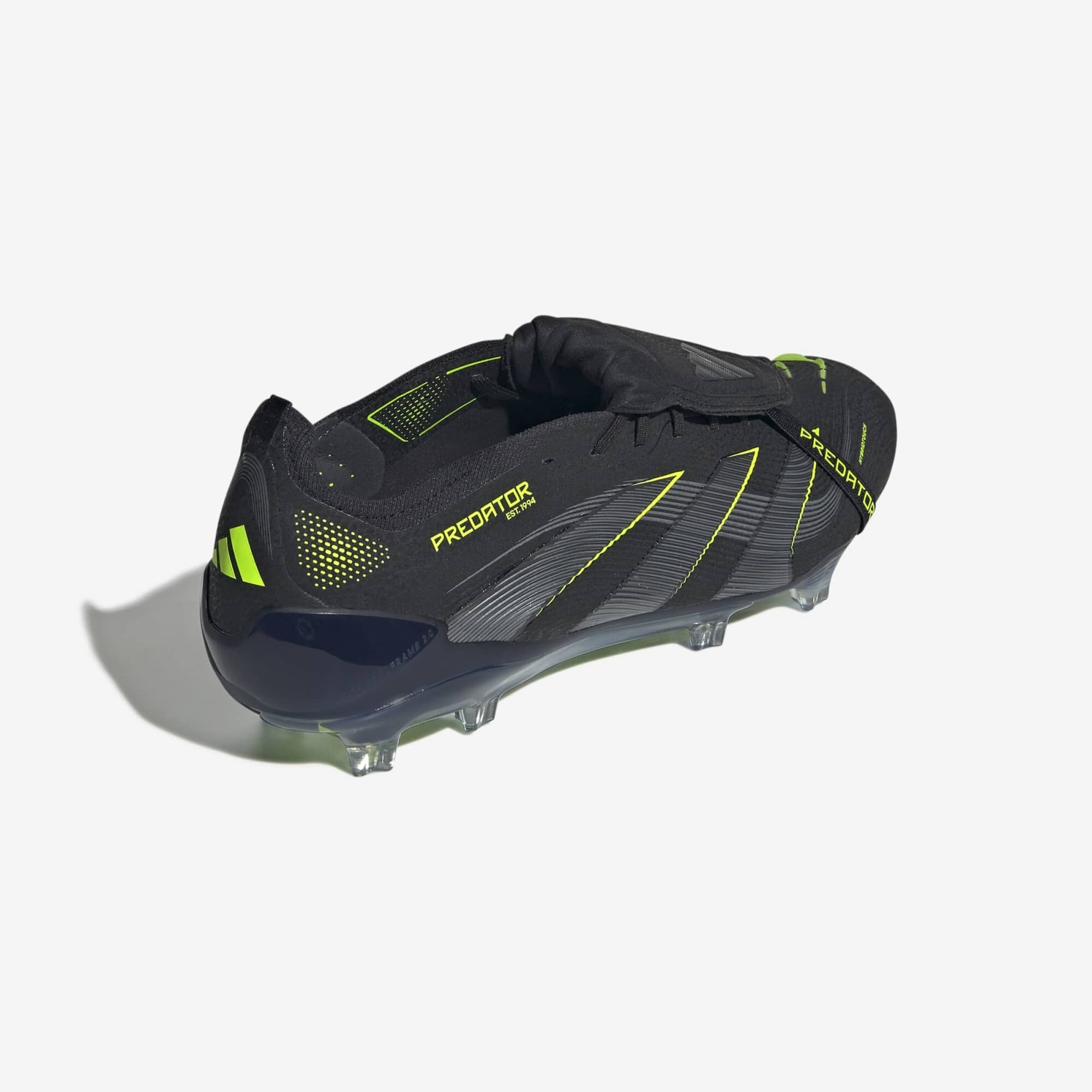 adidas Predator Elite Fold-Over Tongue Firm-Ground Low-Top Soccer Cleats - Core Black / Carbon / Lucid Lemon