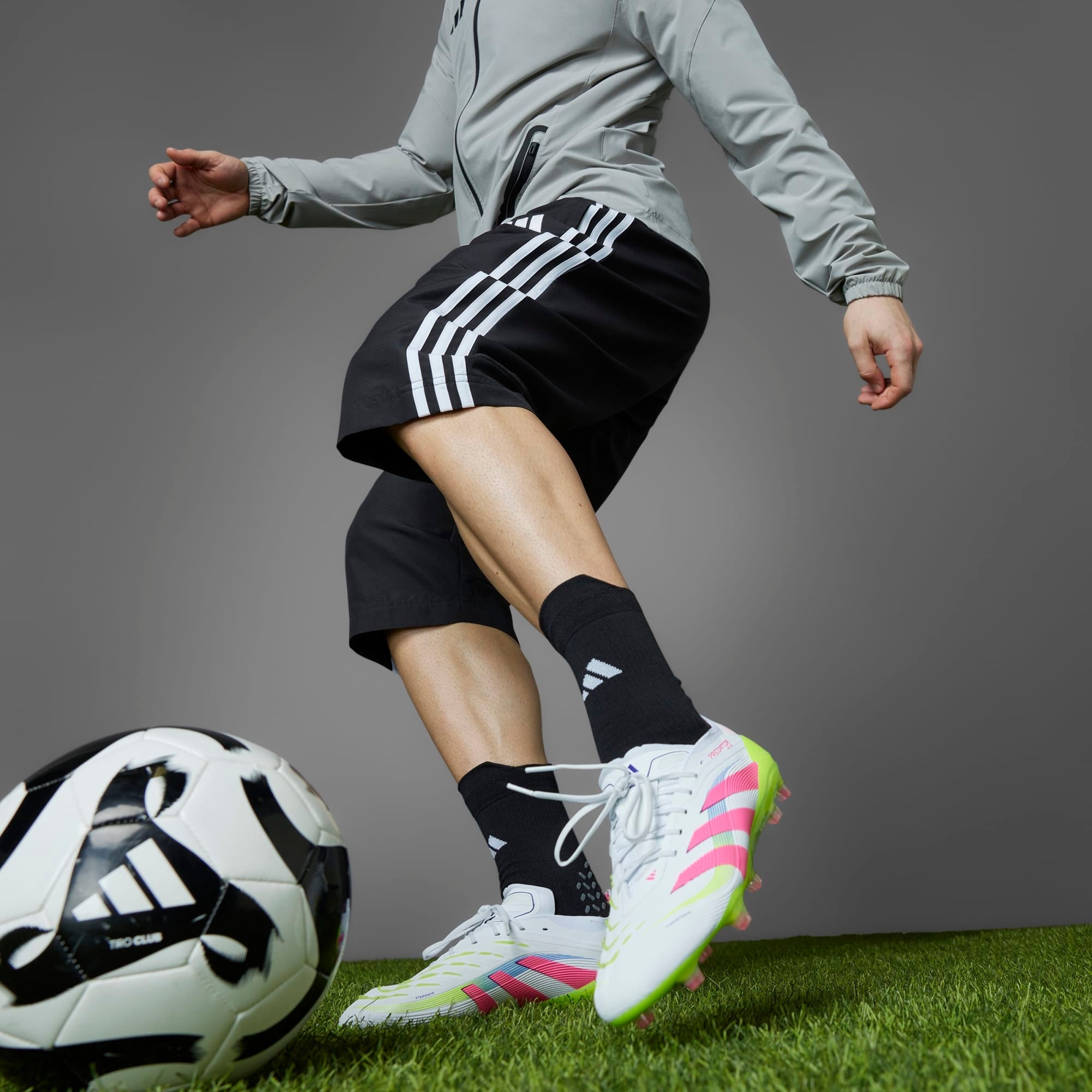 adidas Predator Elite FG Low-Top Soccer Cleats - Cloud White / Lucid Pink / Lucid Lemon
