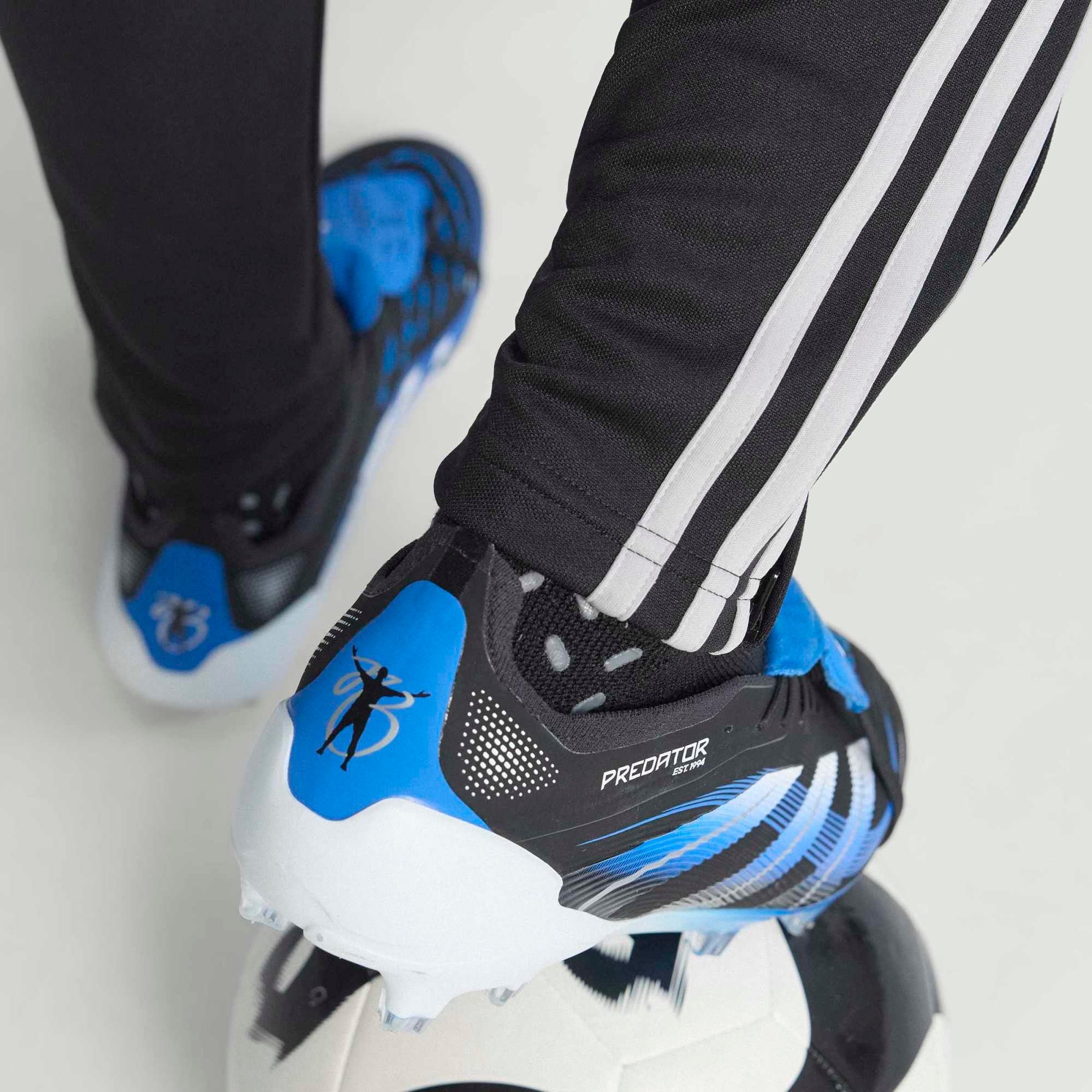 adidas Predator Elite JB Fold-Over Tongue Firm-Ground Low-Top Soccer Cleats - Core Black / Cloud White / Glow Blue