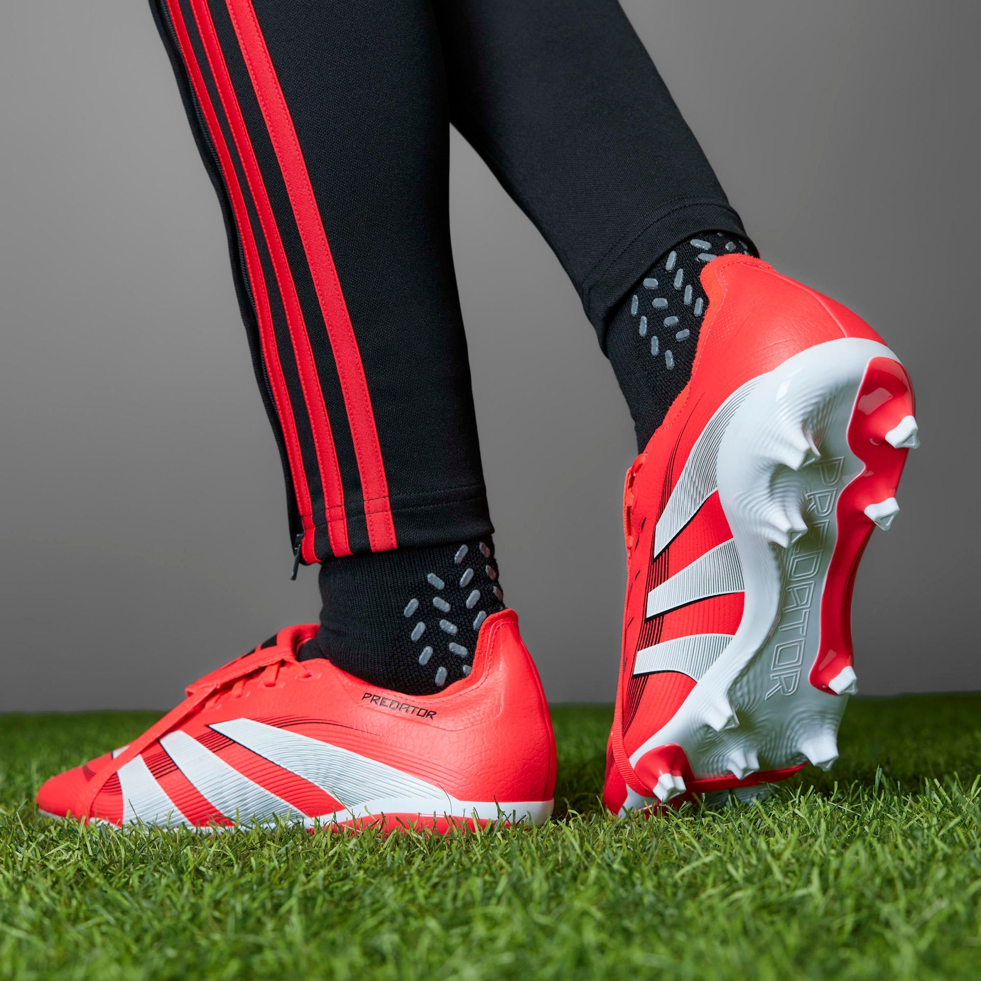 adidas Predator League Fold-Over Tongue Firm/Multi-Ground Low-Top Soccer Cleats - Lucid Red / Cloud White / Core Black