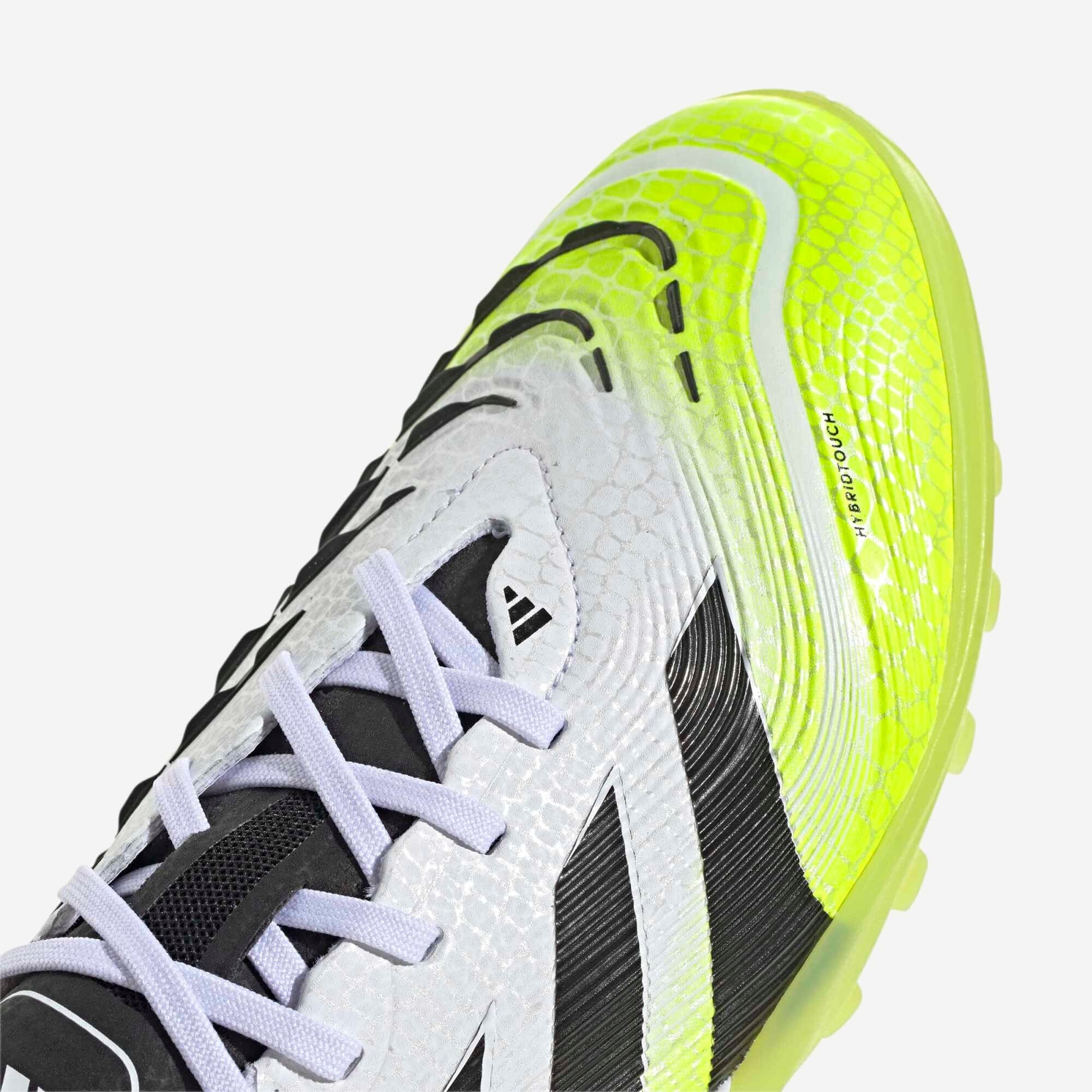 adidas Predator Pro Turf Low-Top Soccer Shoes - Cloud White / Core Black / Lucid Lemon