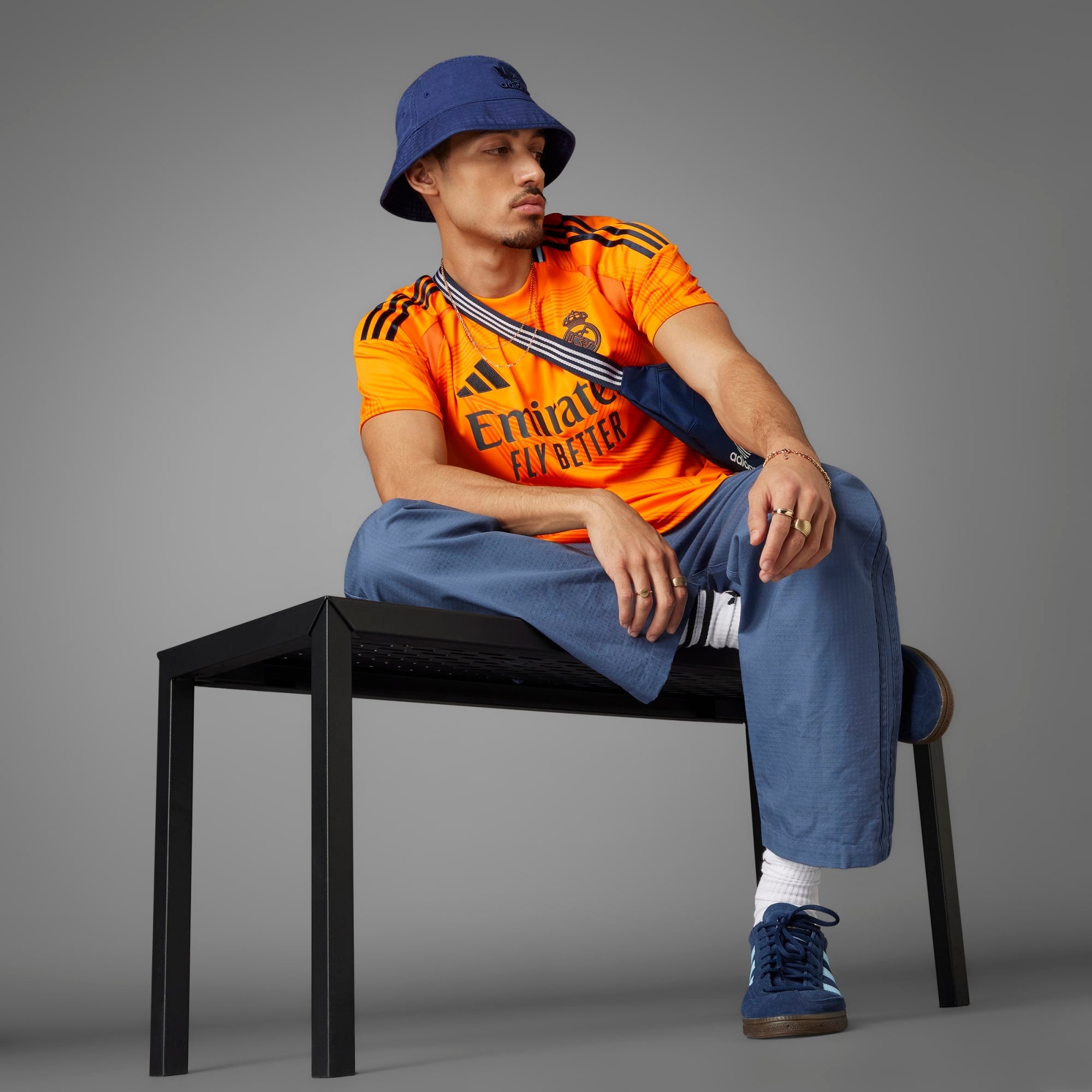 adidas Real Madrid 2024/25 Stadium Away Men's AEROREADY Soccer Replica Jersey - Crew Orange