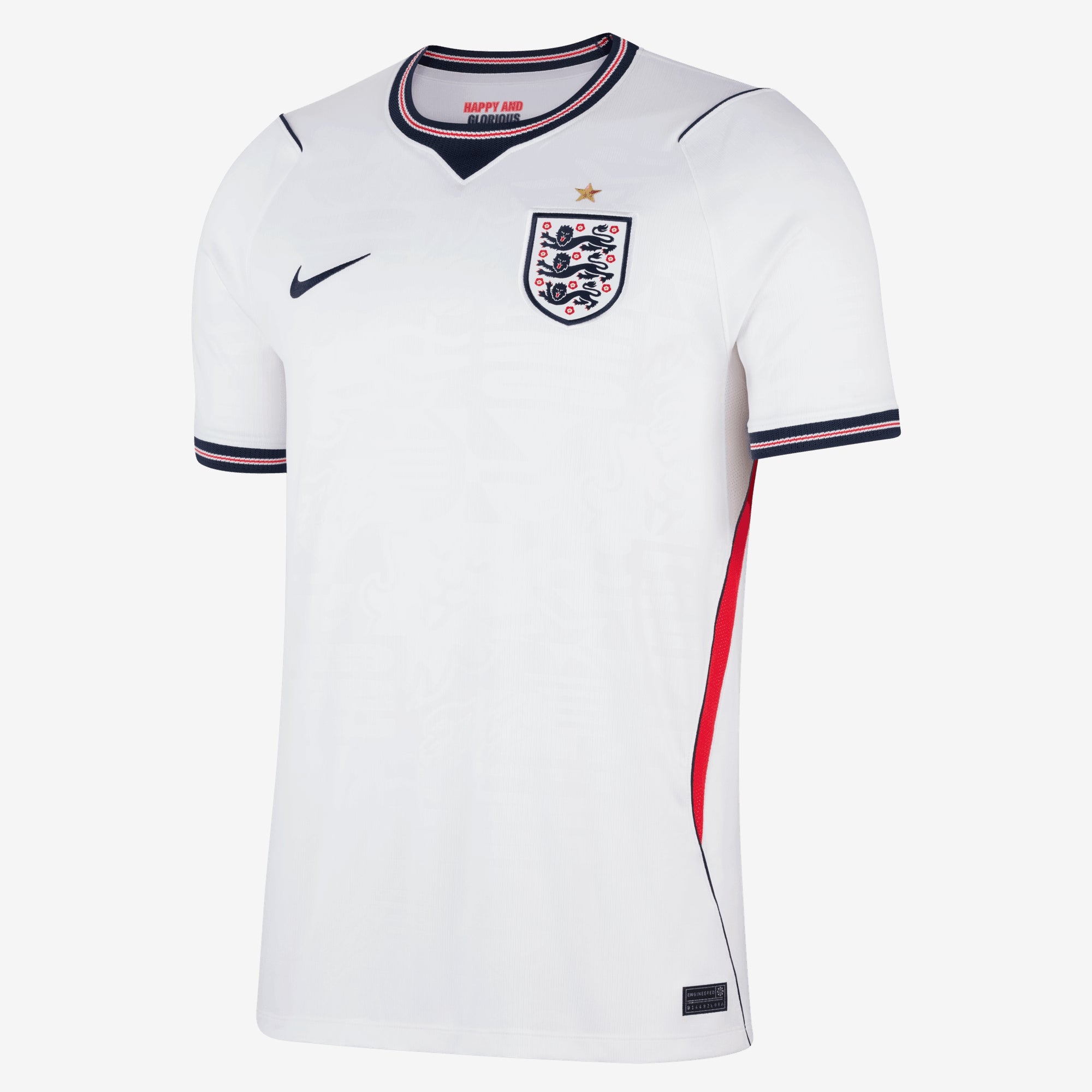 Nike England 2026 Stadium Home Men's Dri-FIT Soccer Replica Jersey - White/Speed Red/Obsidian/Obsidian