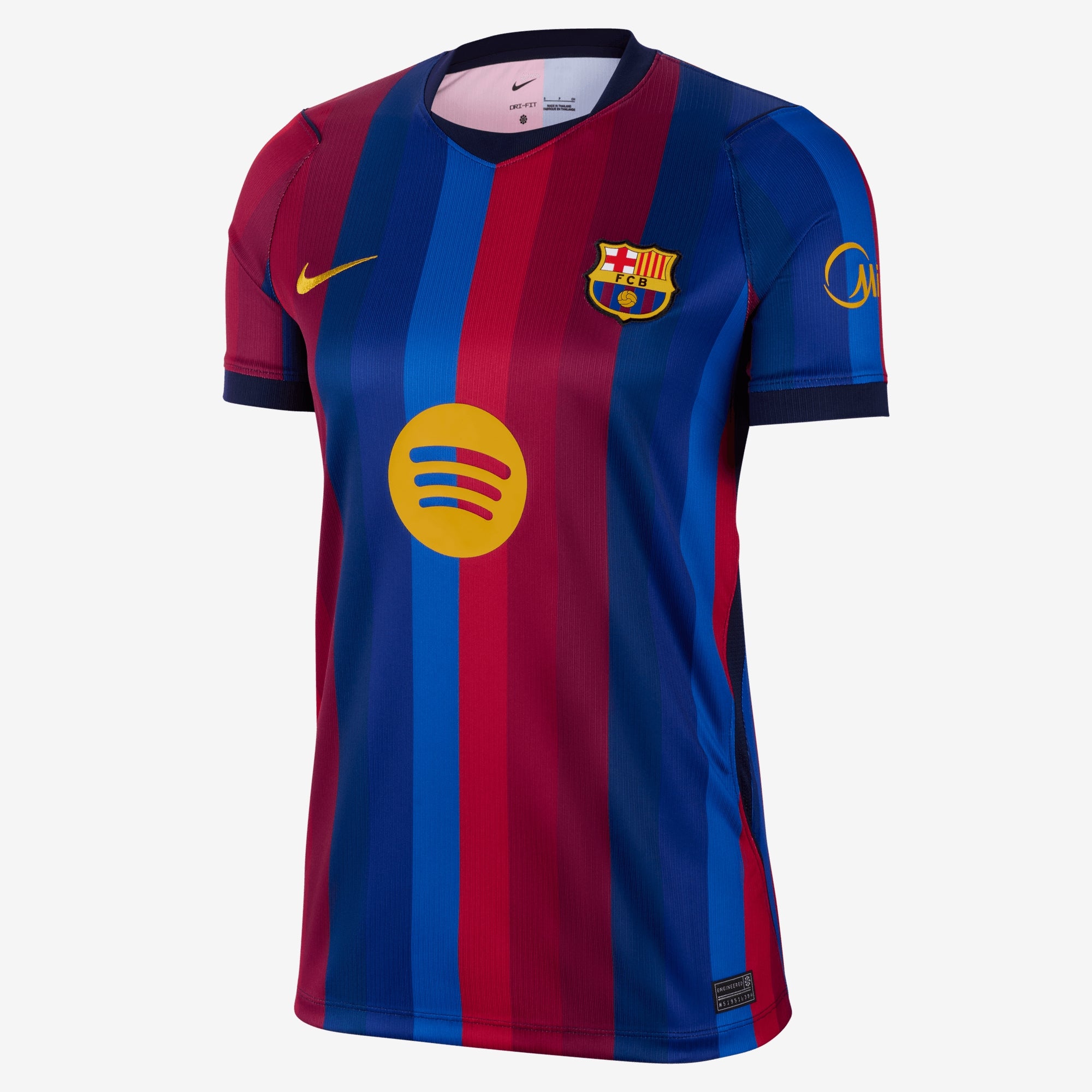 Nike FC Barcelona 2026/27 Stadium Home Women's Dri-FIT Soccer Replica Jersey - Deep Garnet/Blue Void/Mineral Yellow