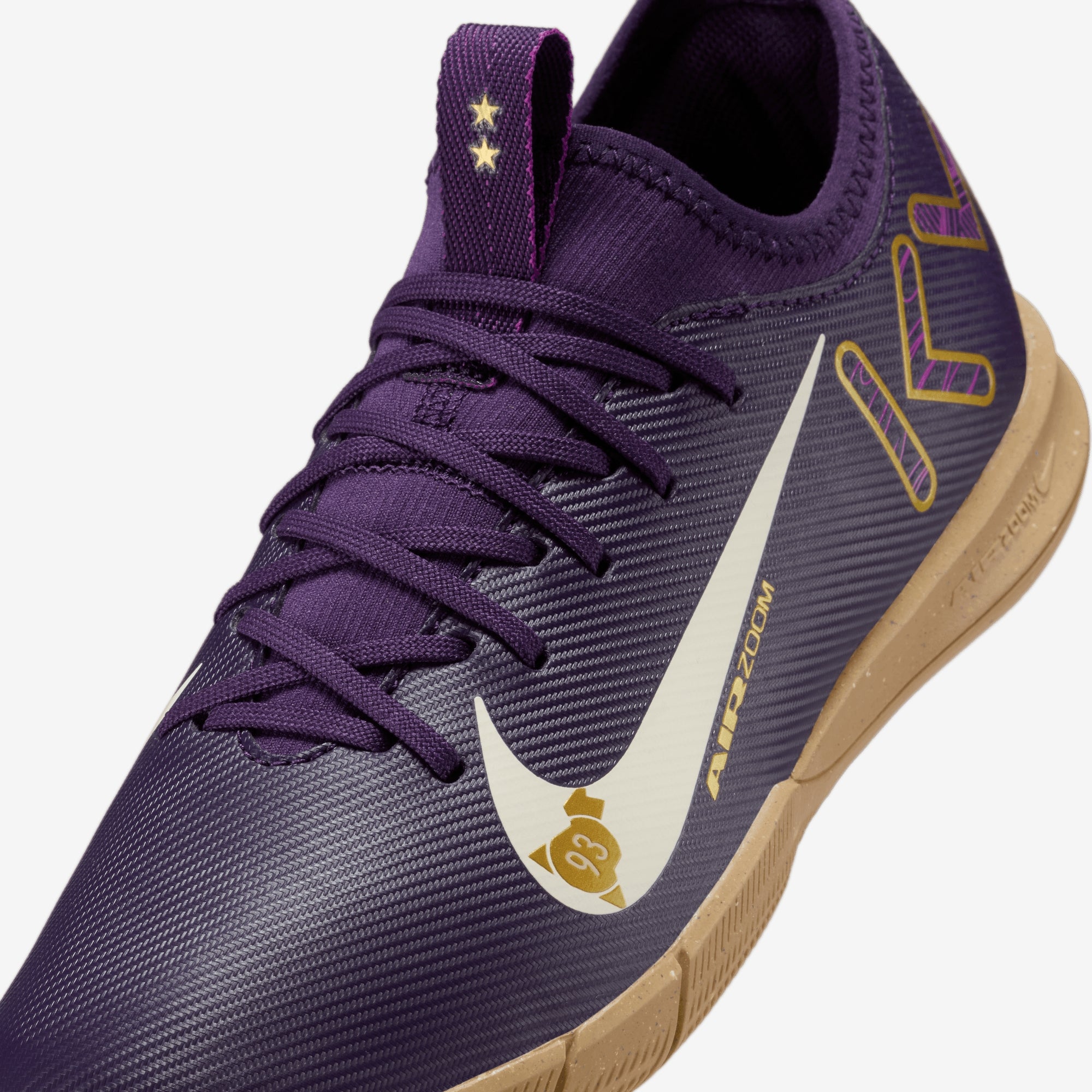 Nike Jr. Mercurial Vapor 16 Academy "Kylian Mbappé" Big Kids' Indoor/Court Low-Top Soccer Shoes - Grand Purple/Pale Ivory