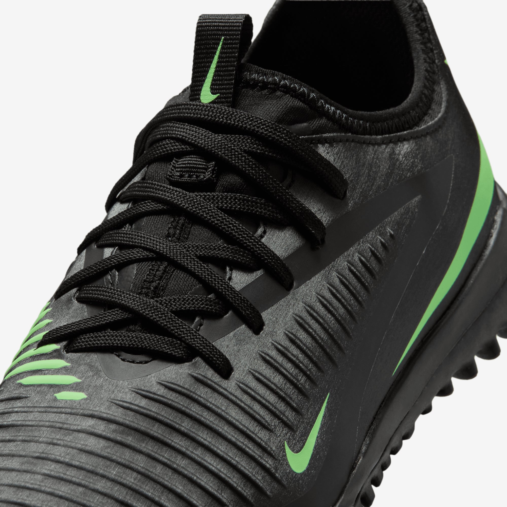 Nike Jr. Phantom 6 Low Academy Big Kids' Turf Soccer Shoes - Black/Illusion Green-Black