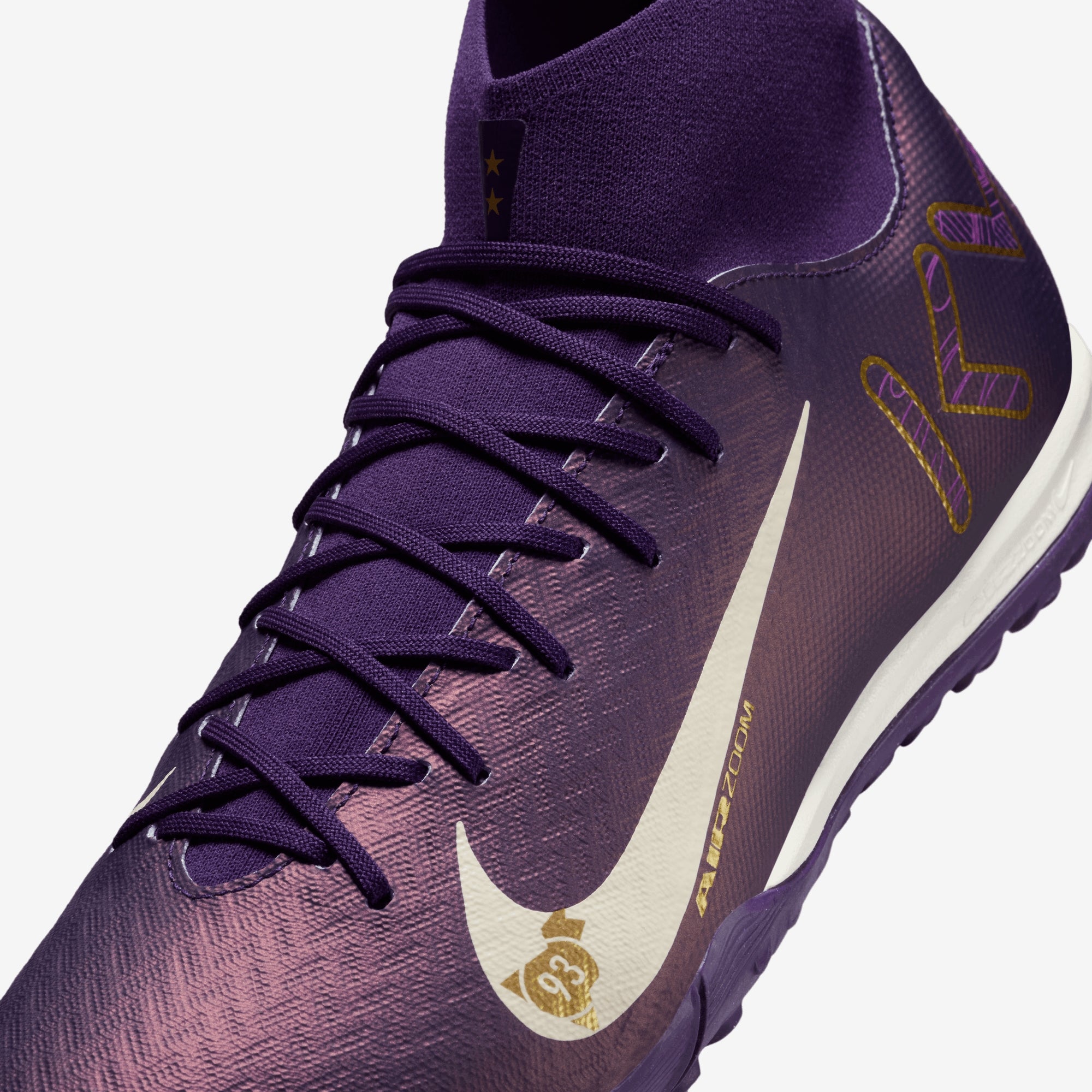 Nike Mercurial Superfly 10 Academy "Kylian Mbappé" TF High-Top Soccer Shoes - Grand Purple/Pale Ivory