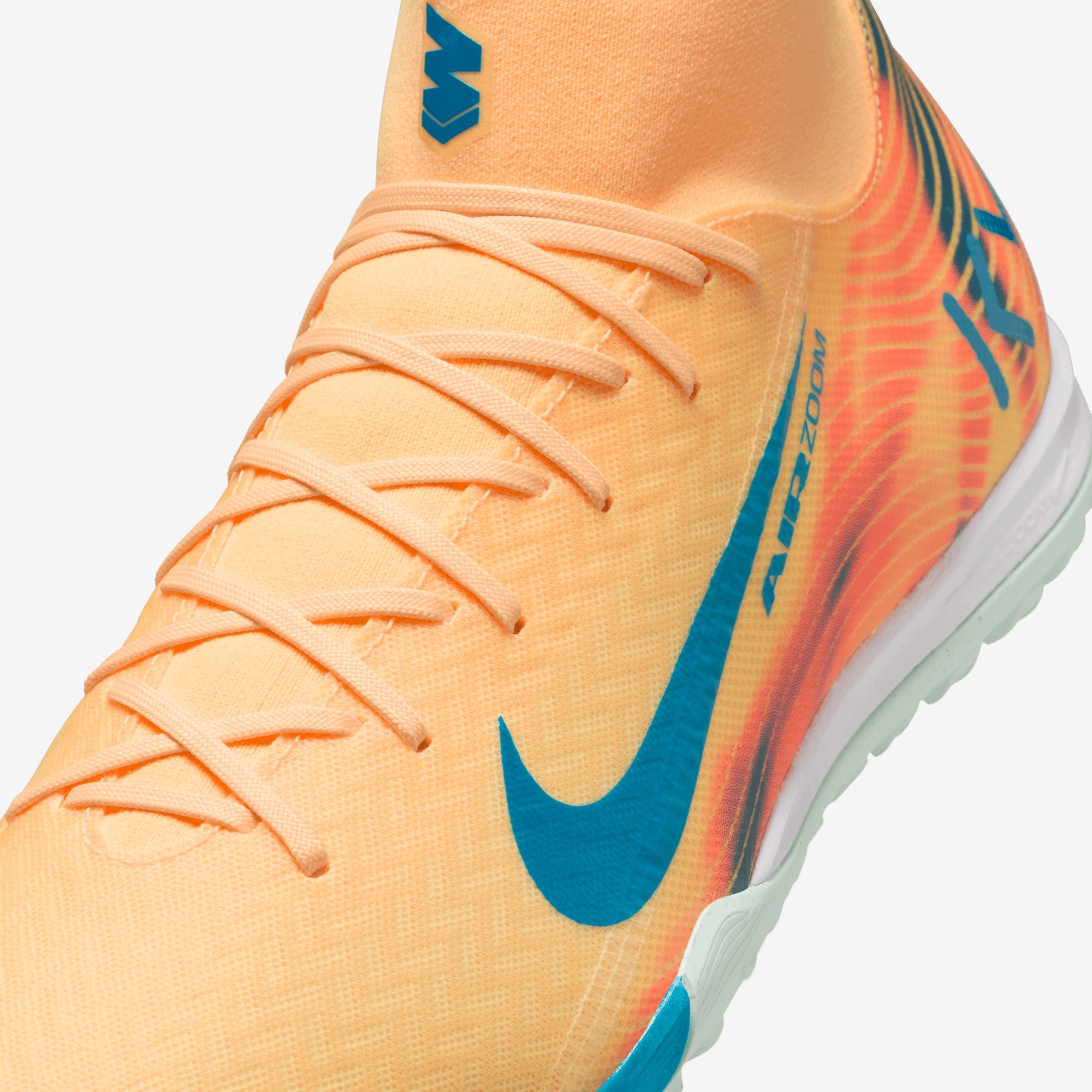 Nike Mercurial Superfly 10 Academy Kylian Mbappé Turf High-Top Soccer Shoes - Melon Tint/Neo Turq-Igloo
