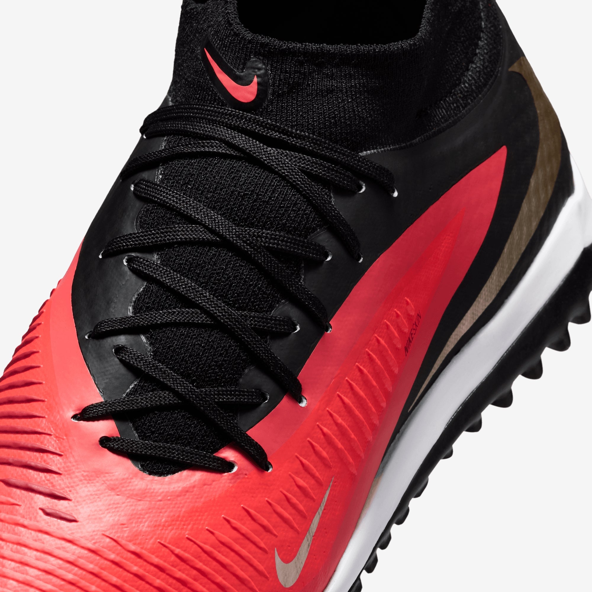 Nike Phantom 6 High Academy Turf Soccer Shoes - Bright Crimson/Blur-Black