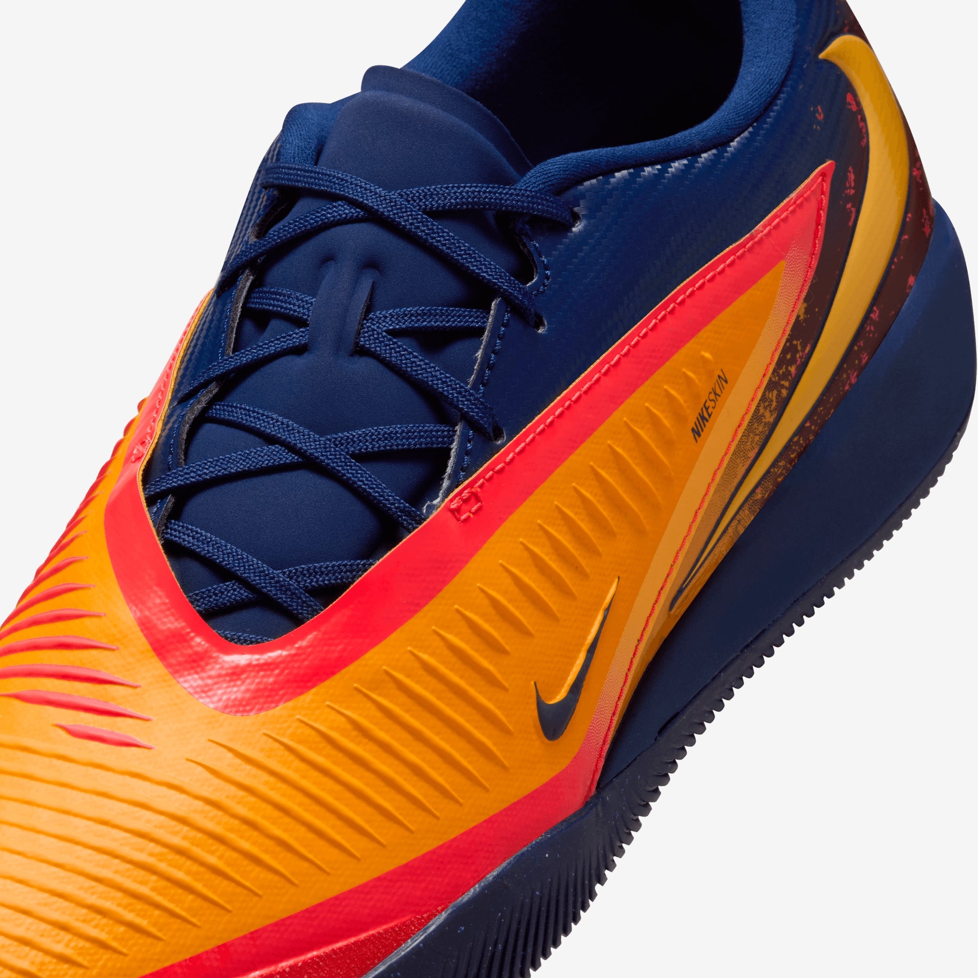 Nike Phantom 6 Low Academy "Erling Haaland" Indoor/Court Soccer Shoes - Laser Orange/Lemon Venom-Blue Void