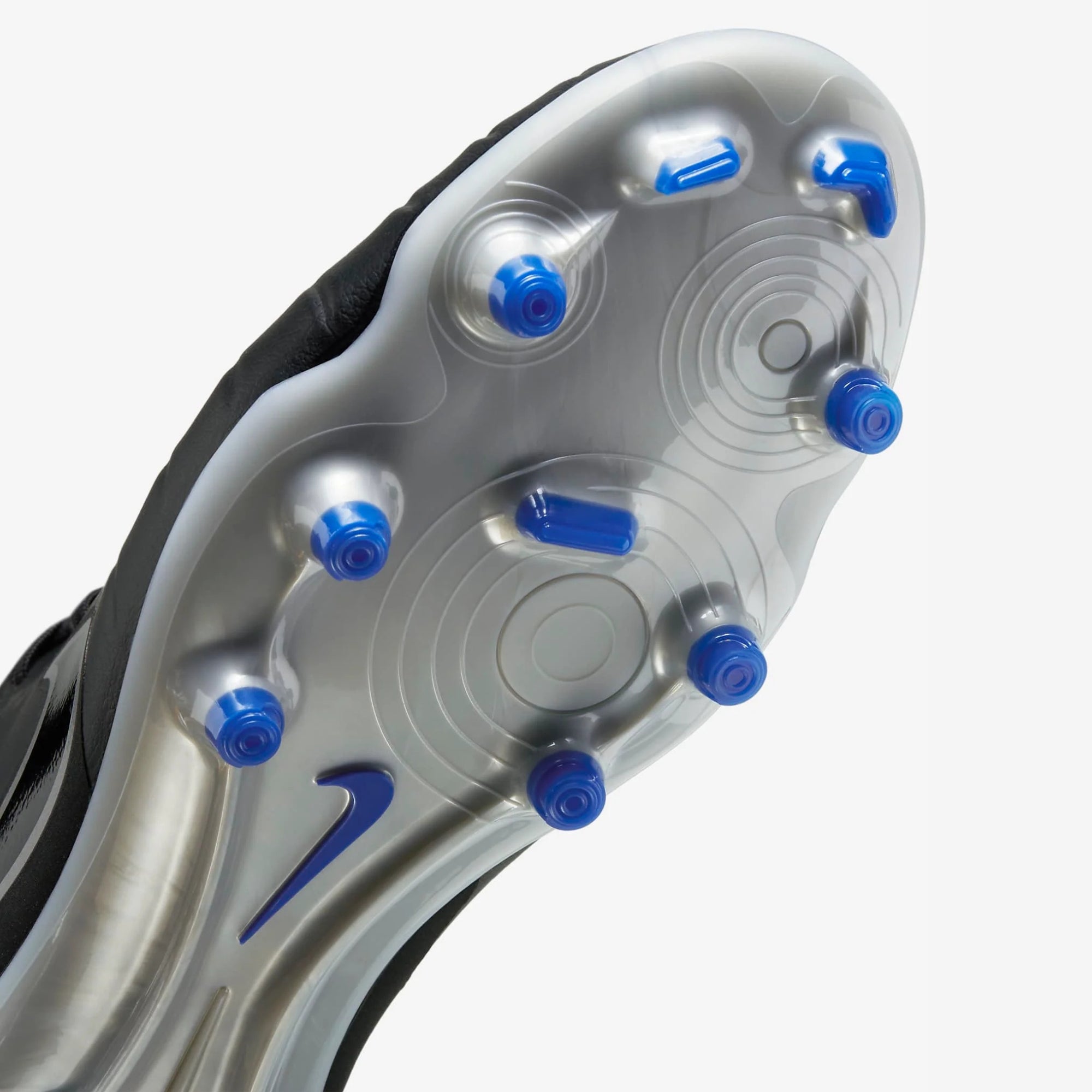 Nike Tiempo Legend 10 Academy Multi-Ground Low-Top Soccer Cleats - Black/Chrome/Hyper Royal