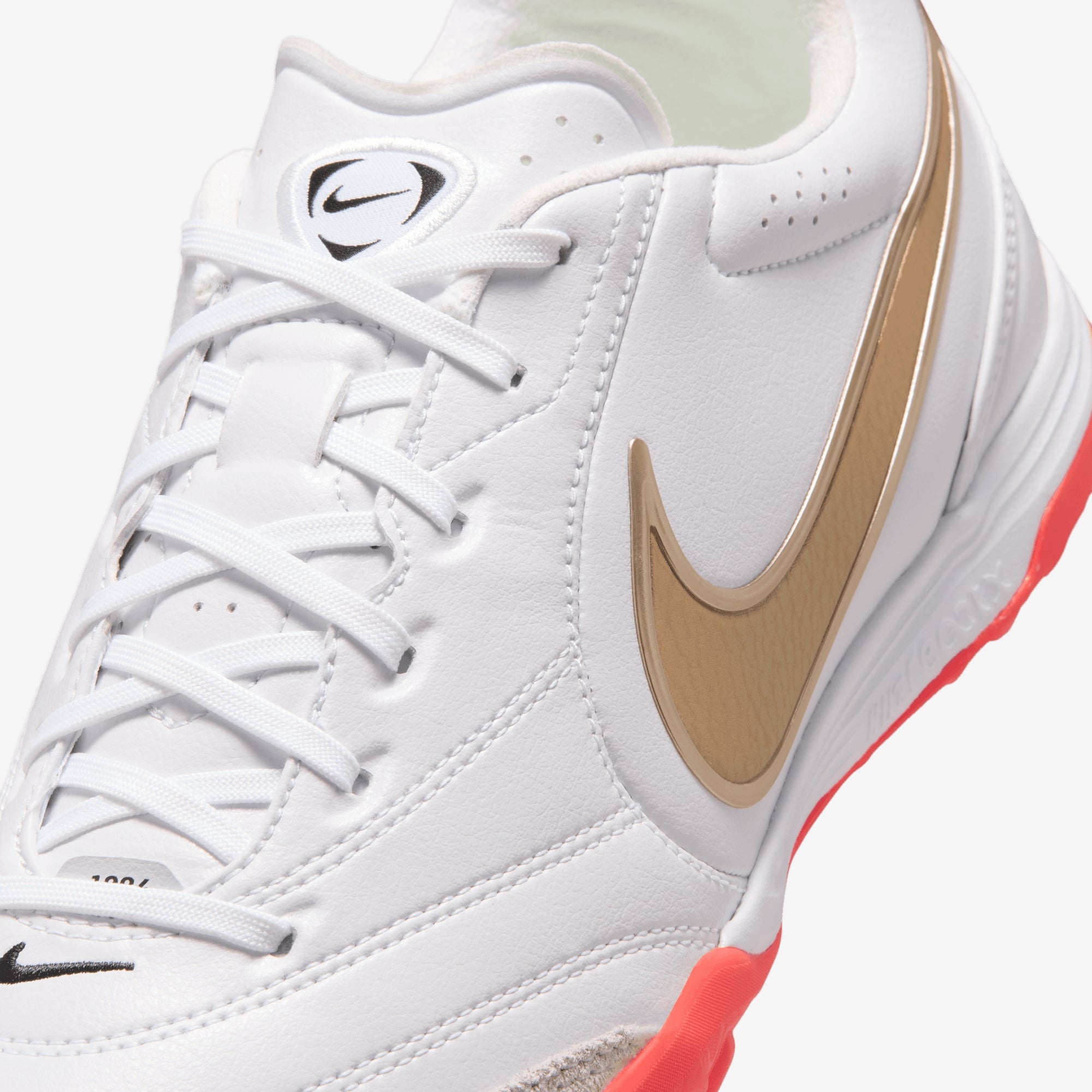 Nike Tiempo Ligera Pro Turf Low-Top Soccer Shoes - White/Blur-Bright Crimson
