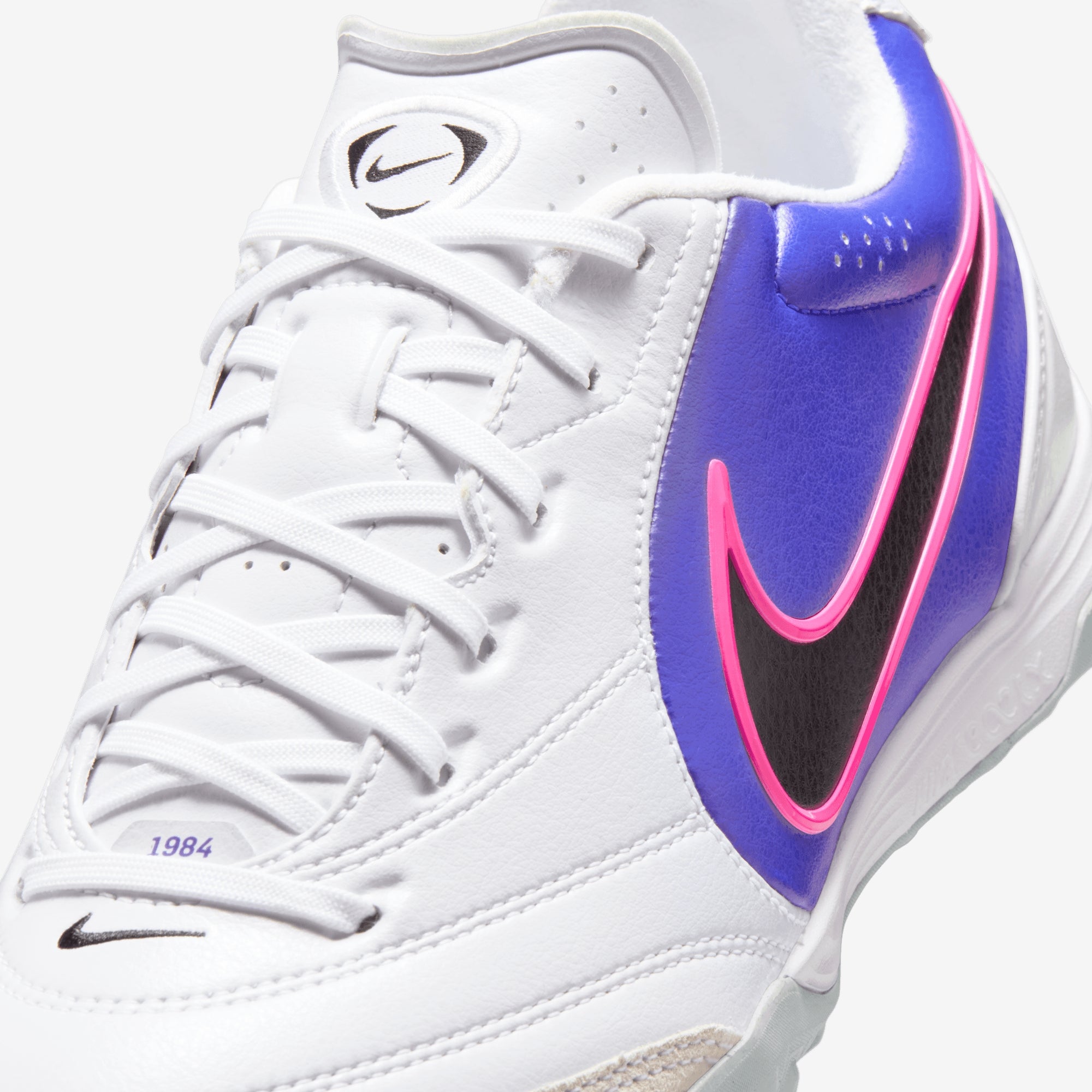 Nike Tiempo Ligera Pro Turf Low-Top Soccer Shoes - White/Black-Racer Blue-Pink Blast